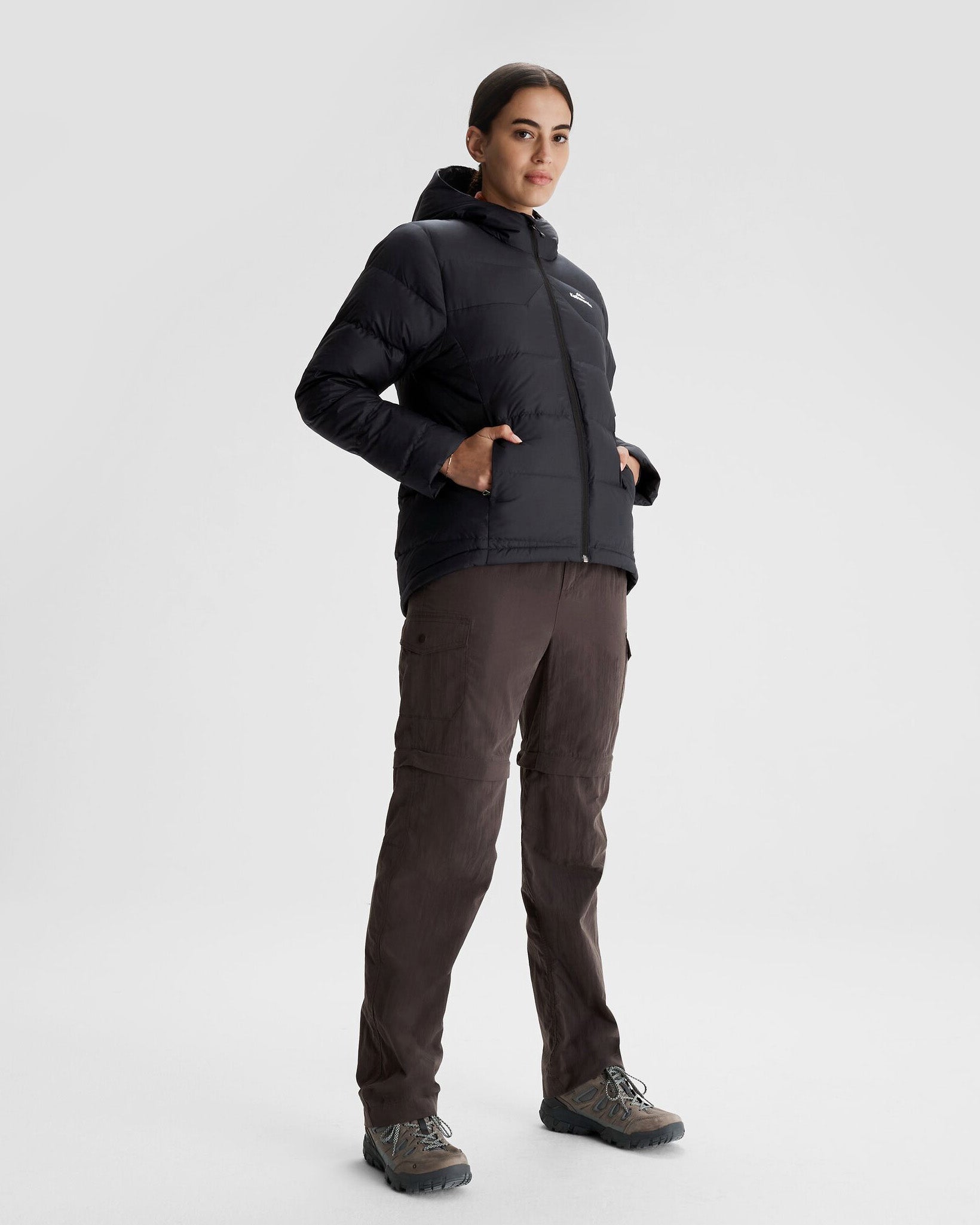 Women's Epiq Hooded Down Jacket - Lightweight Winter Coat, Waterproof & Windproof, Black/Black - Perfect for Skiing, Hiking & Cold Weather Outdoor Activities