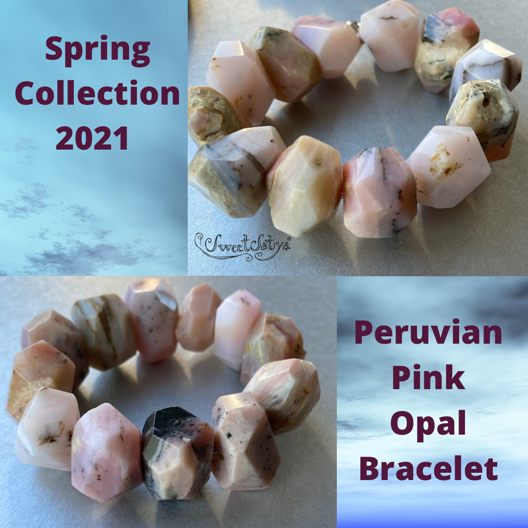 Peruvian Opal Stretch Bracelet - Handmade Gemstone Beaded Elastic Bracelet for Women | Healing Crystal Jewelry for Meditation, Yoga & Spiritual Wellness