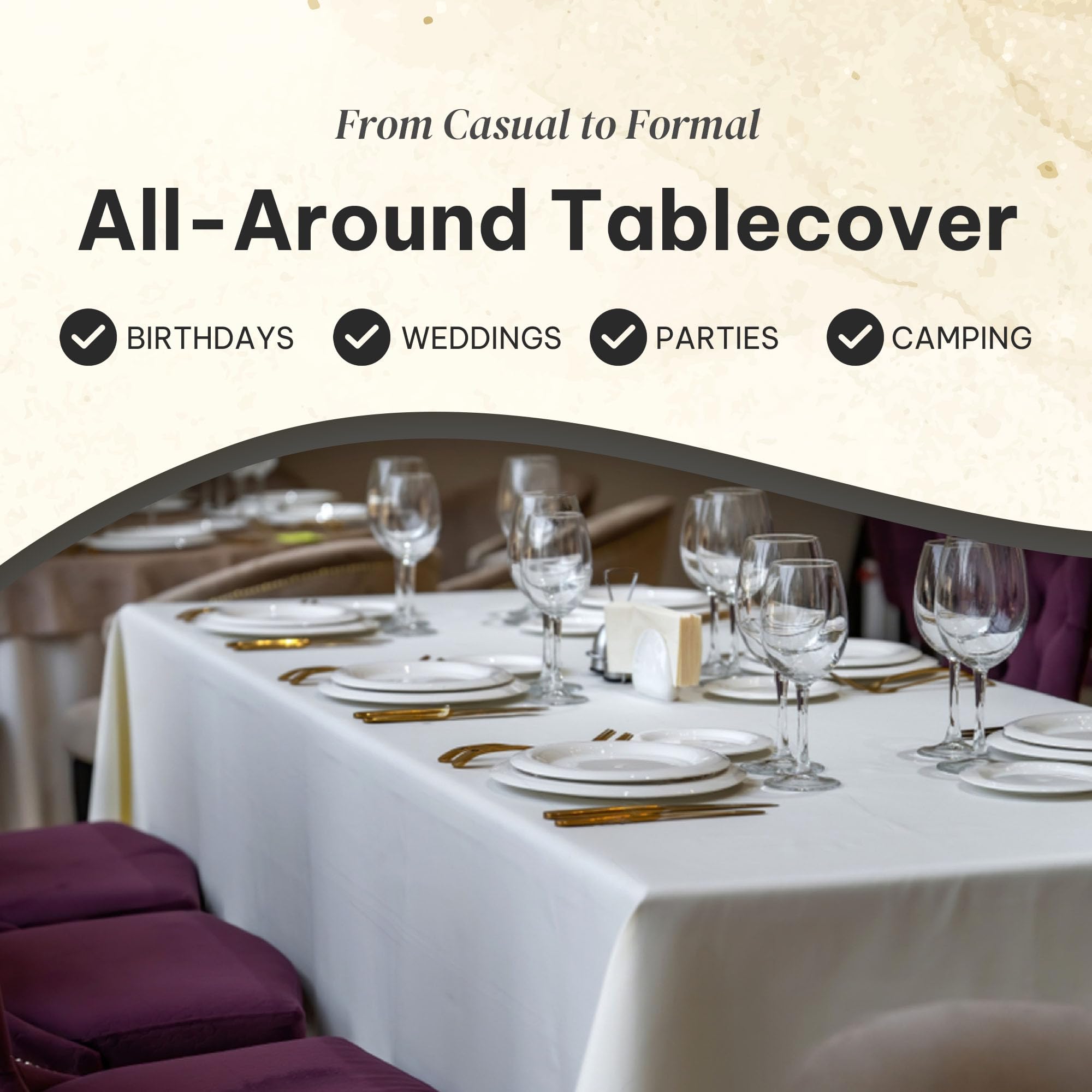 Disposable Plastic Table Cover Roll with Self-Cutter - 54