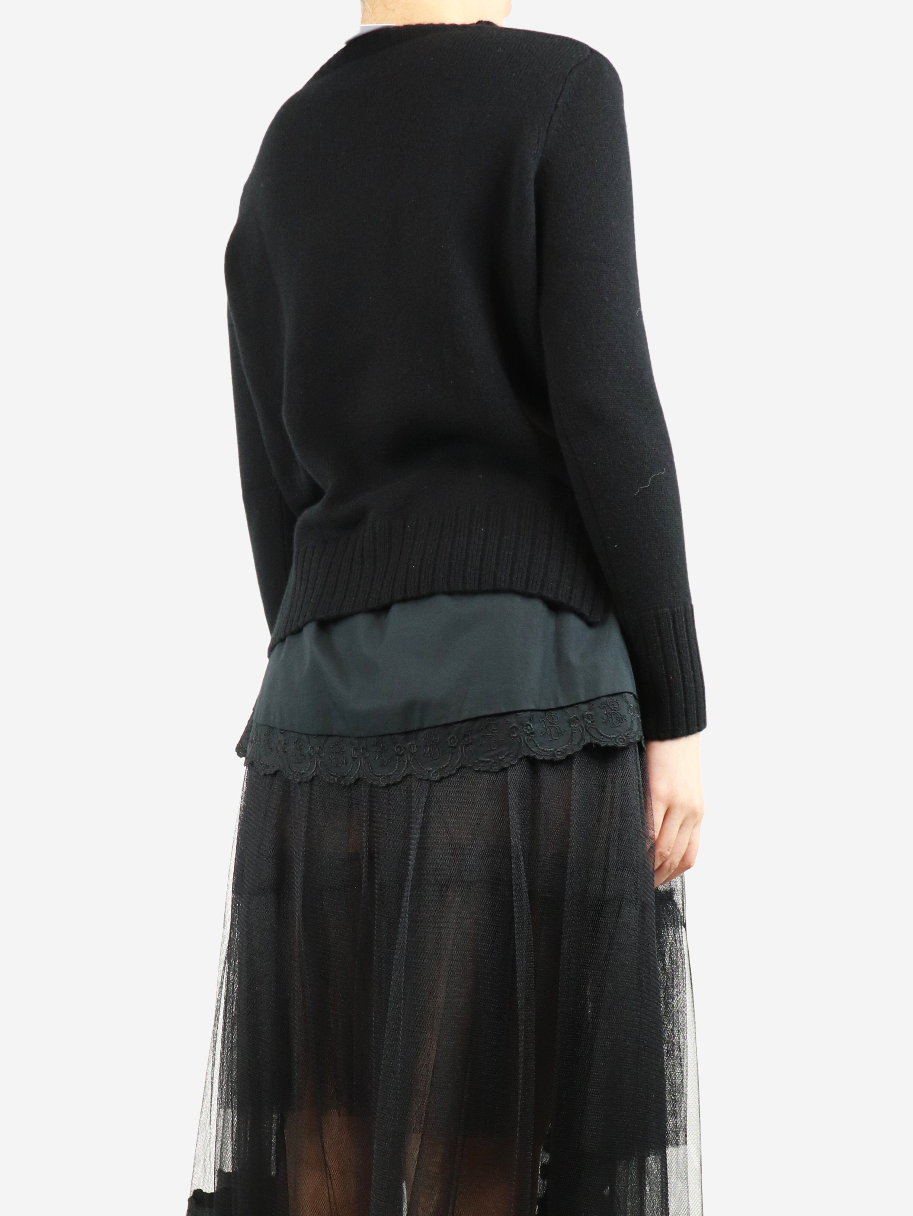 Black Crew Neck Sweater for Men & Women - Size S | Soft & Comfortable Cotton Pullover for Casual Wear, Layering & Everyday Outfits