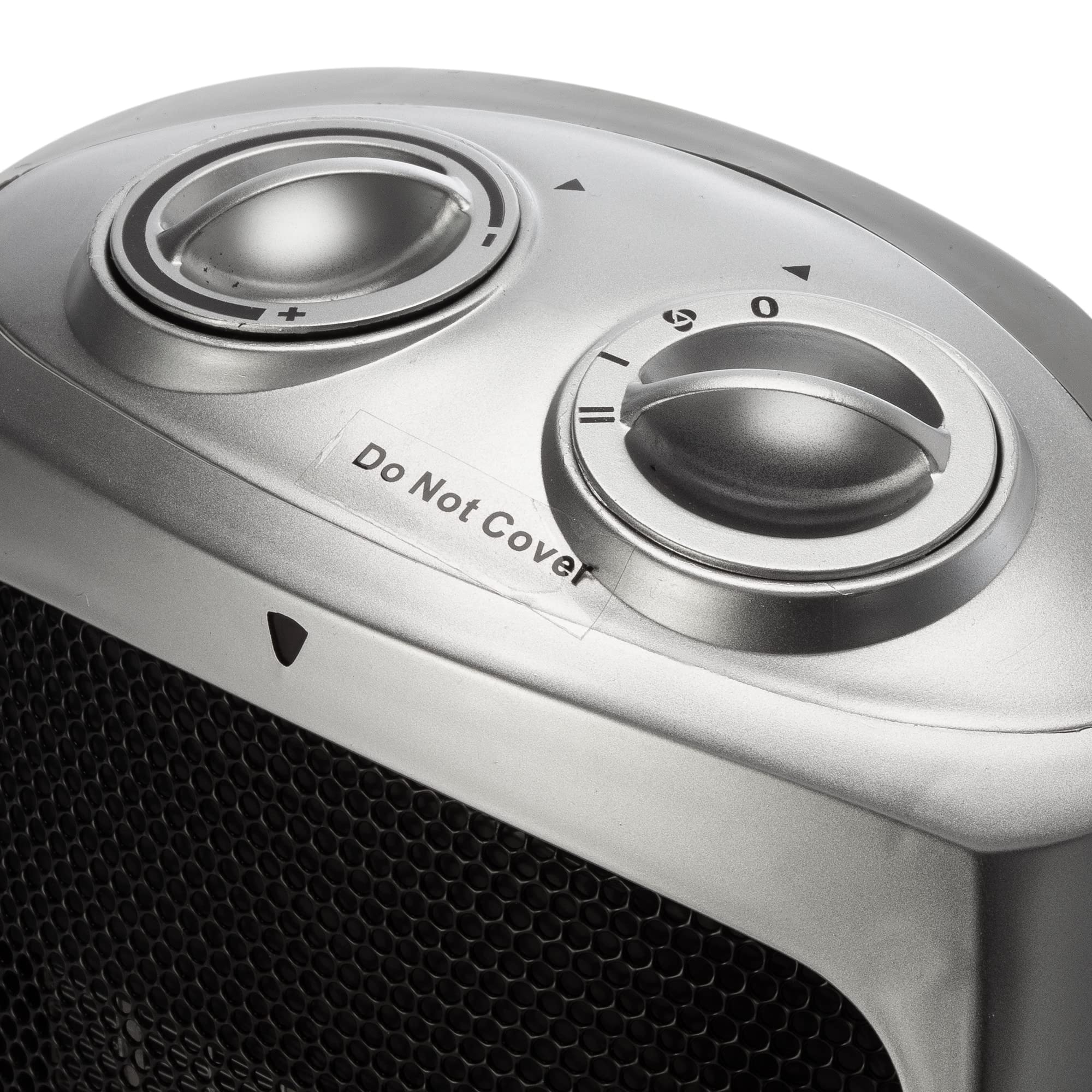 Sohler Ceramic Portable Electric Space Heater with Fan Mode - Adjustable Thermostat, Overheat & Tip-Over Protection - Fast Heating for Bedroom, Office, Living Room - Energy Efficient & Quiet - Silver (1500W) - Perfect for Winter Home & Workspace Warmth