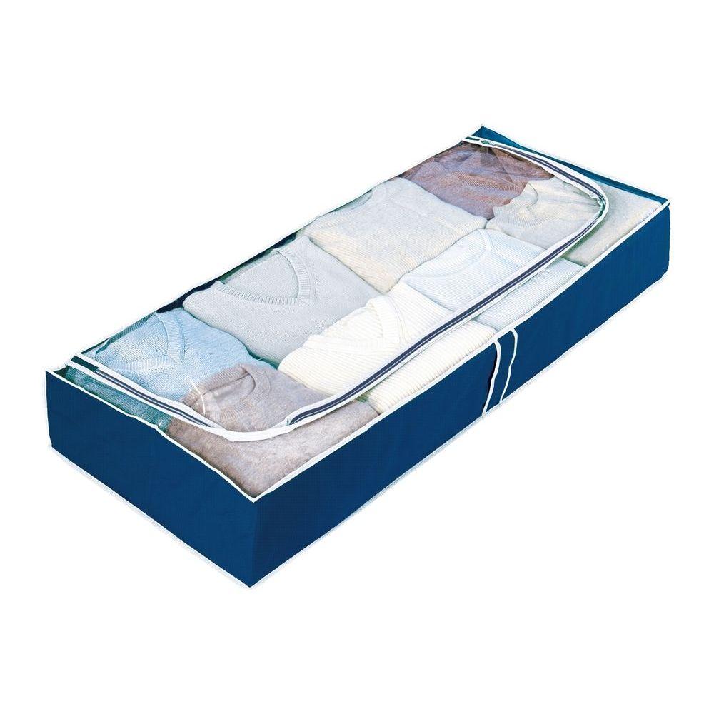 Prime Under Bed Storage Box - Foldable Fabric Organizer with Handles, Blue - Perfect for Clothes, Shoes, and Seasonal Items Storage in Small Spaces