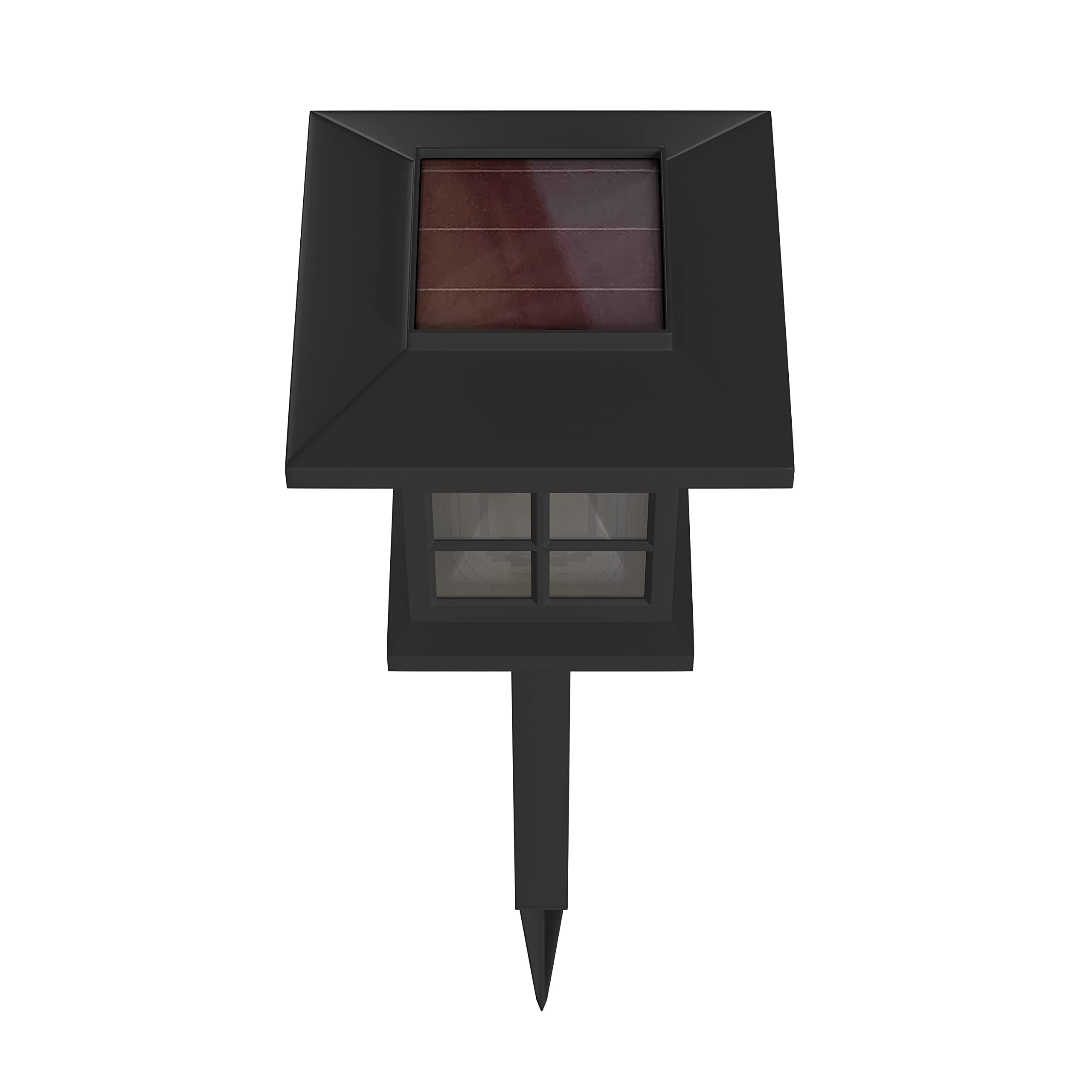 Merrick Lane Solar LED Lantern Lights - Waterproof Black Outdoor Solar Pathway Lights for Garden, Yard, Walkway - Set of 8 Durable All-Weather Landscape Lighting (Perfect for Patio, Driveway & Backyard Decor)