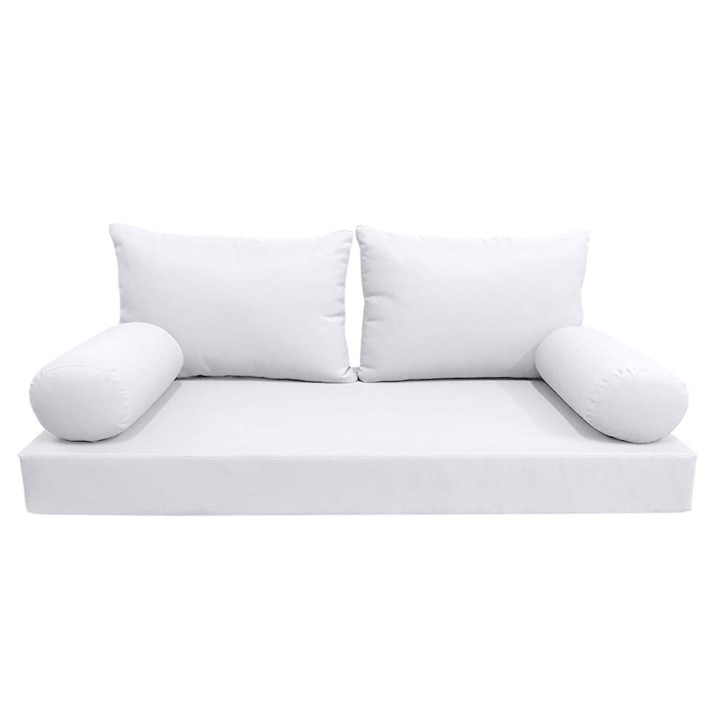 Prolinemax Outdoor Style 2 Full Knife Edge Daybed Mattress Cover with Bolster Pillow Fitted Sheet - Waterproof & Durable for Patio, Poolside, and Garden Lounging AD105