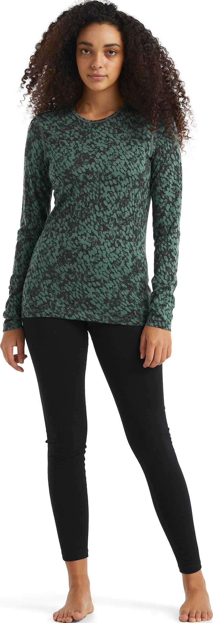 200 Oasis Forest Shadows Long Sleeve Baselayer for Women - Moisture Wicking Thermal Underwear for Hiking, Skiing & Cold Weather Activities