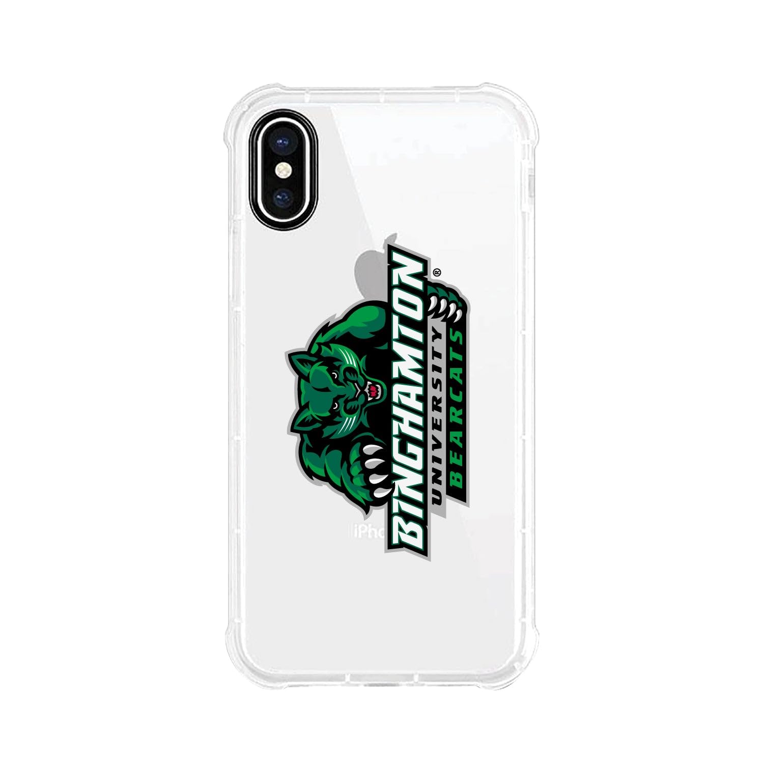 OTM Essentials Rugged Phone Case for iPhone 13 Pro Max - Shockproof Protective Cover with Tough Edge Design - Binghamton University Themed Classic White Case | Perfect for College Students, Outdoor Activities & Daily Protection