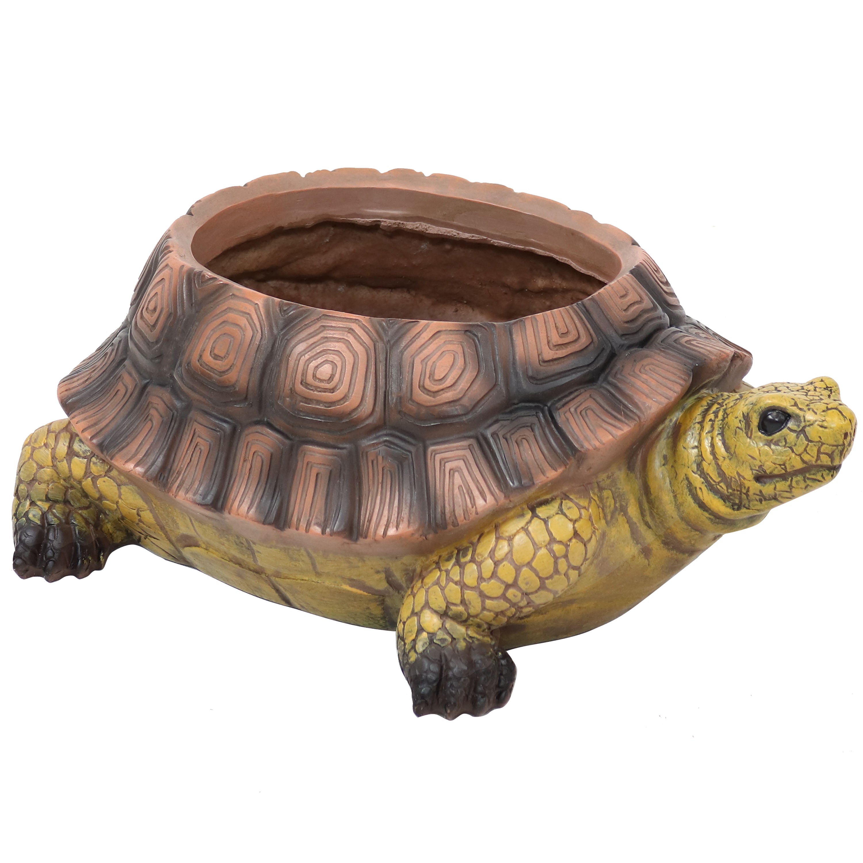 Sunnydaze Teddy the Tortoise Polyresin Garden Planter - 11 Inch Cute Animal Shaped Flower Pot for Indoor Outdoor Plants, Succulents, Herbs - Perfect for Patio, Balcony, and Home Decor