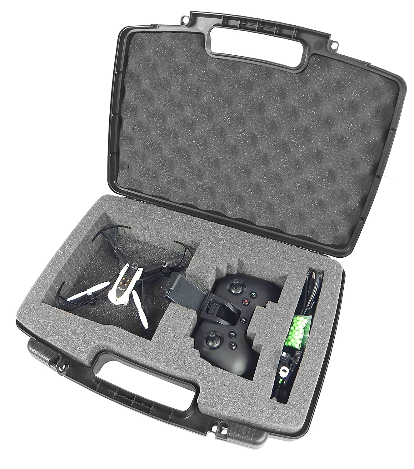 CASEMATIX Customizable Minidrone Case for Parrot Mambo Drone & Flypad Controller - Protective Storage for Drone, Cannon, Blades & Accessories | Perfect for Travel & Outdoor Adventures
