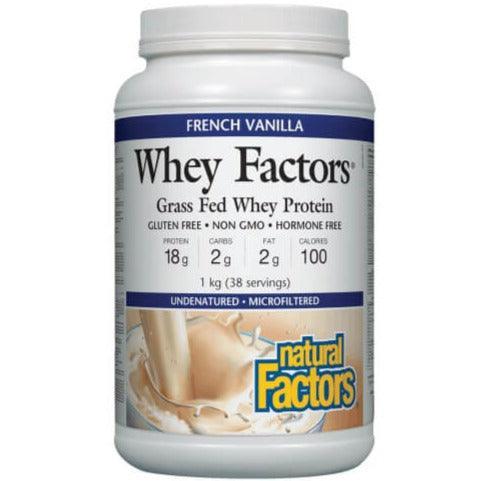 Natural Factors Whey Protein Powder - French Vanilla Flavor, 1KG (2.2 lbs) for Muscle Recovery & Post-Workout Nutrition | High-Quality Protein Supplement for Athletes & Fitness Enthusiasts