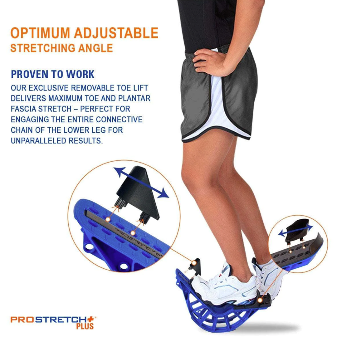 ProStretch Plus+ Adjustable Calf Stretcher for Plantar Fasciitis, Achilles Tendon & Shin Splints Relief - Foot Stretching Device for Runners, Athletes & Physical Therapy