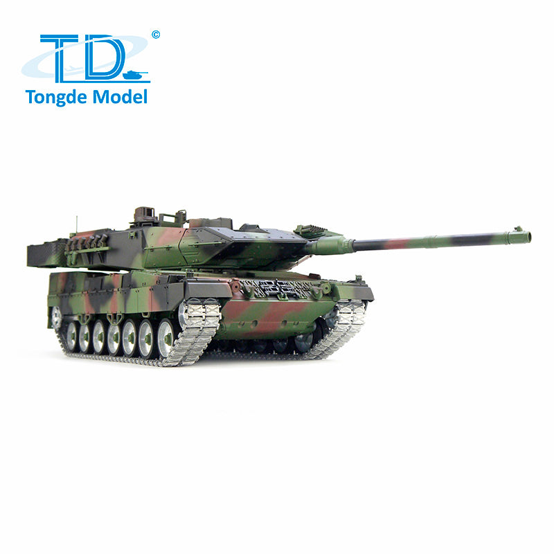 1/16 Tongde RC Battle Tank - German Leopard 2A7 Remote Control Military Panzer with 320° Rotation Barrel, Recoil & BB Shooting - DIY Hobby Model for Outdoor Play, War Simulation & Collectors