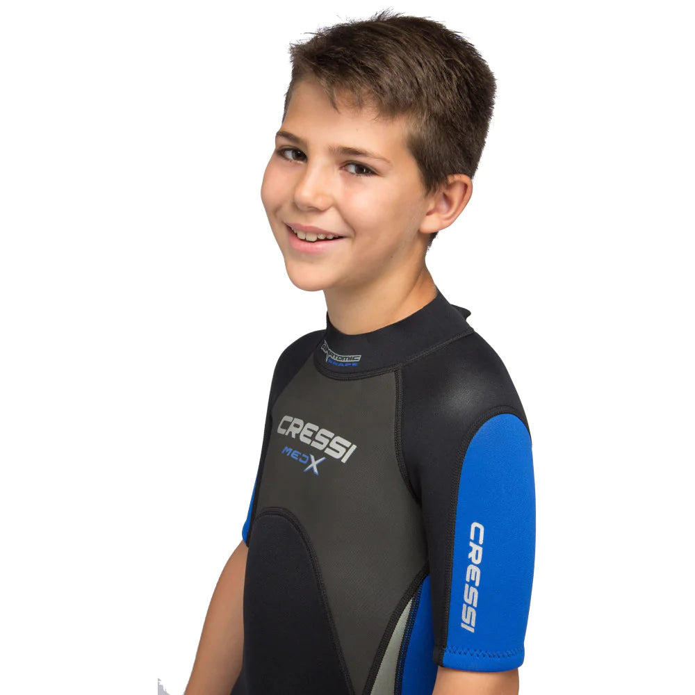 Cressi Med X Shorty 2.5mm Kids Wetsuit for Boys - Perfect for Swimming, Snorkeling & Water Sports
