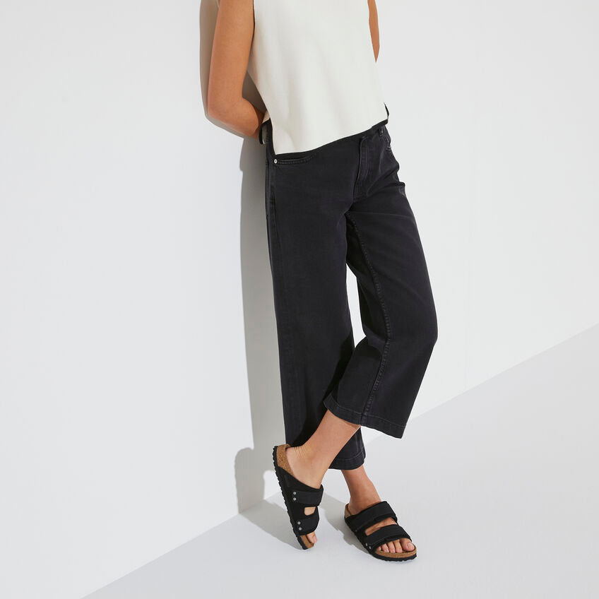Birkenstock Women's Uji Nubuck Suede Leather Sandals in Black | Comfortable Casual Footwear for Walking, Travel & Everyday Wear