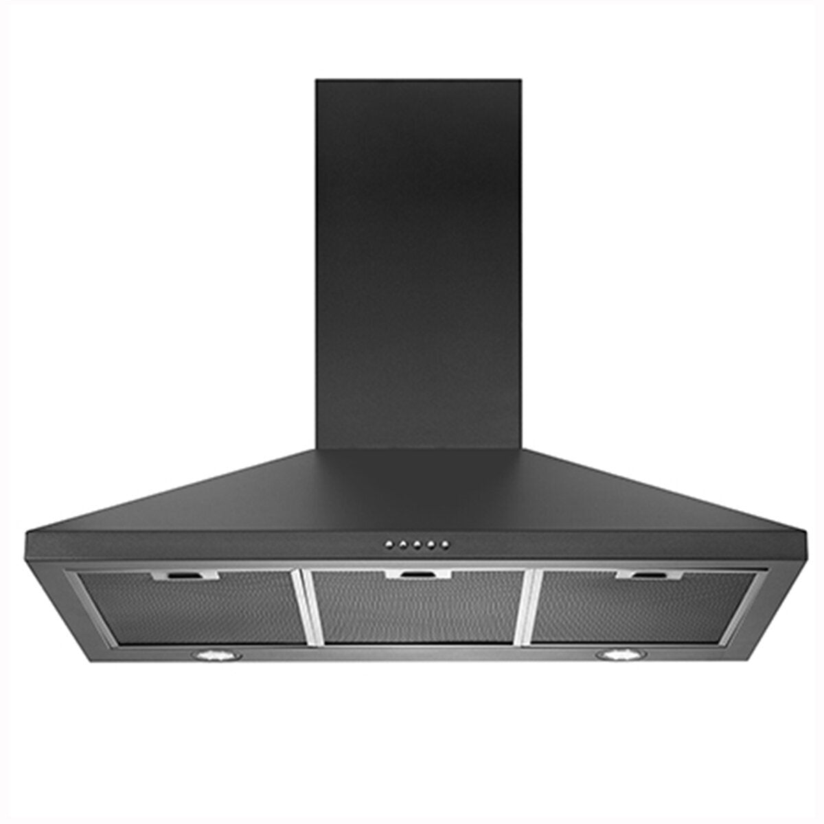 Schweigen TRI 900B 90cm Wall Mount Range Hood in Matte Black - Powerful Kitchen Exhaust Fan for Smoke and Odor Removal | Perfect for Modern Home Cooking and Grilling