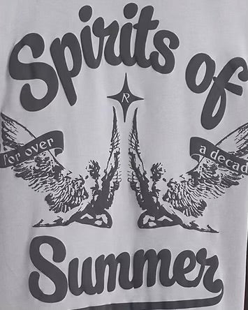 Represent MLM410 119 Spirits Of Summer Graphic T-Shirt - Gray Cotton Tee for Men | Casual Streetwear, Summer Outfits & Festival Fashion
