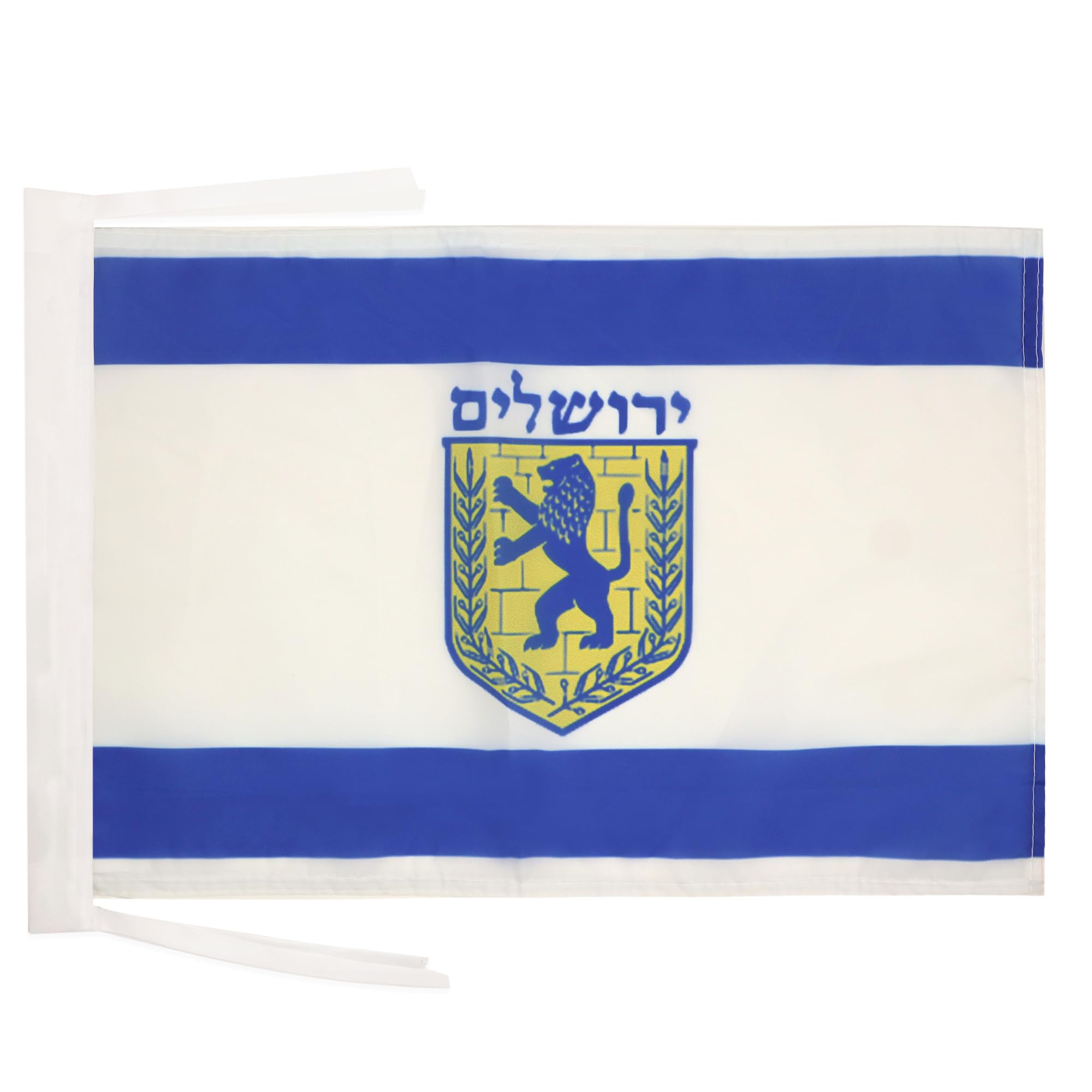 Jerusalem Flag 18x12 in - Israel Small Banner 30x45cm for Home & Events