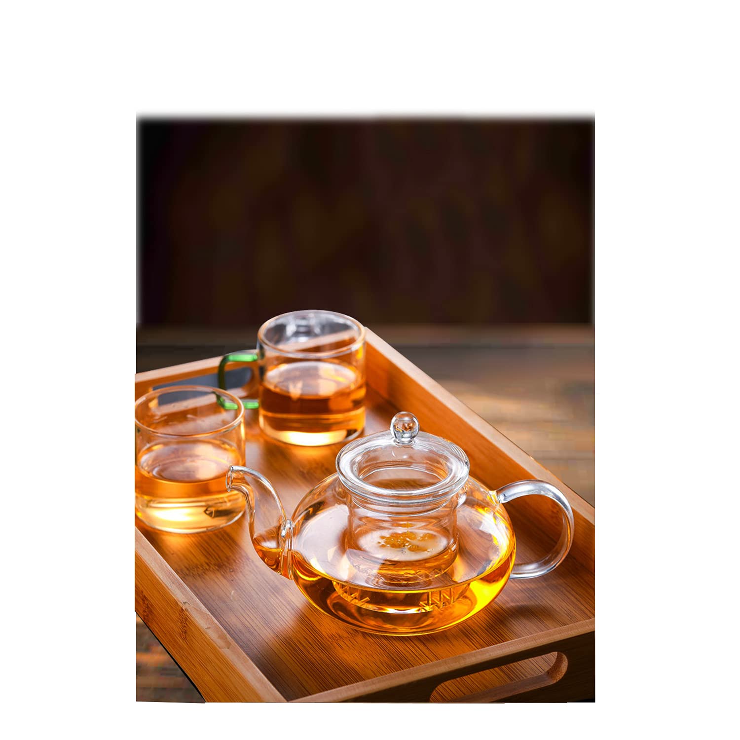Premium Glass Teapot Stovetop Safe - 33.8oz/1000ml Clear Tea Pot with Removable Stainless Steel Infuser - Perfect for Loose Leaf, Blooming & Herbal Teas - Ideal for Home, Office & Tea Ceremonies