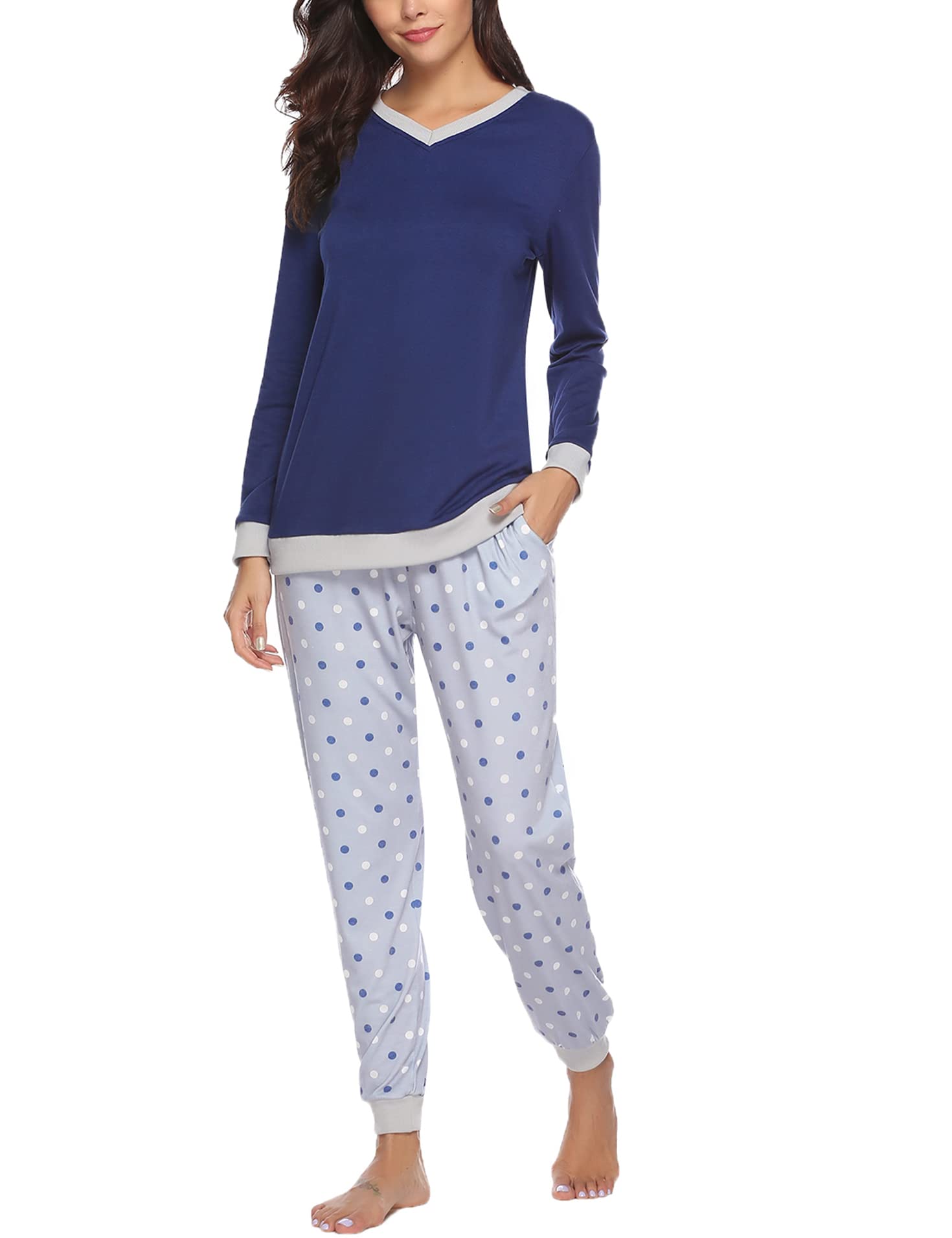 Women's Cotton Lounge Pajama Set - 2-Piece Sleepwear for Comfort & Relaxation at Home