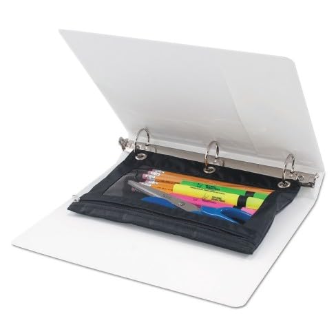 (50 Pack) 1 Inch White 3 Ring Binders with Clear View Cover & Interior Pockets - Heavy Duty Hardcover Binders for School, Office & Portfolio Organization - Bulk Teacher & Classroom Supplies - Perfect for Document Storage, Presentations & Student Projects