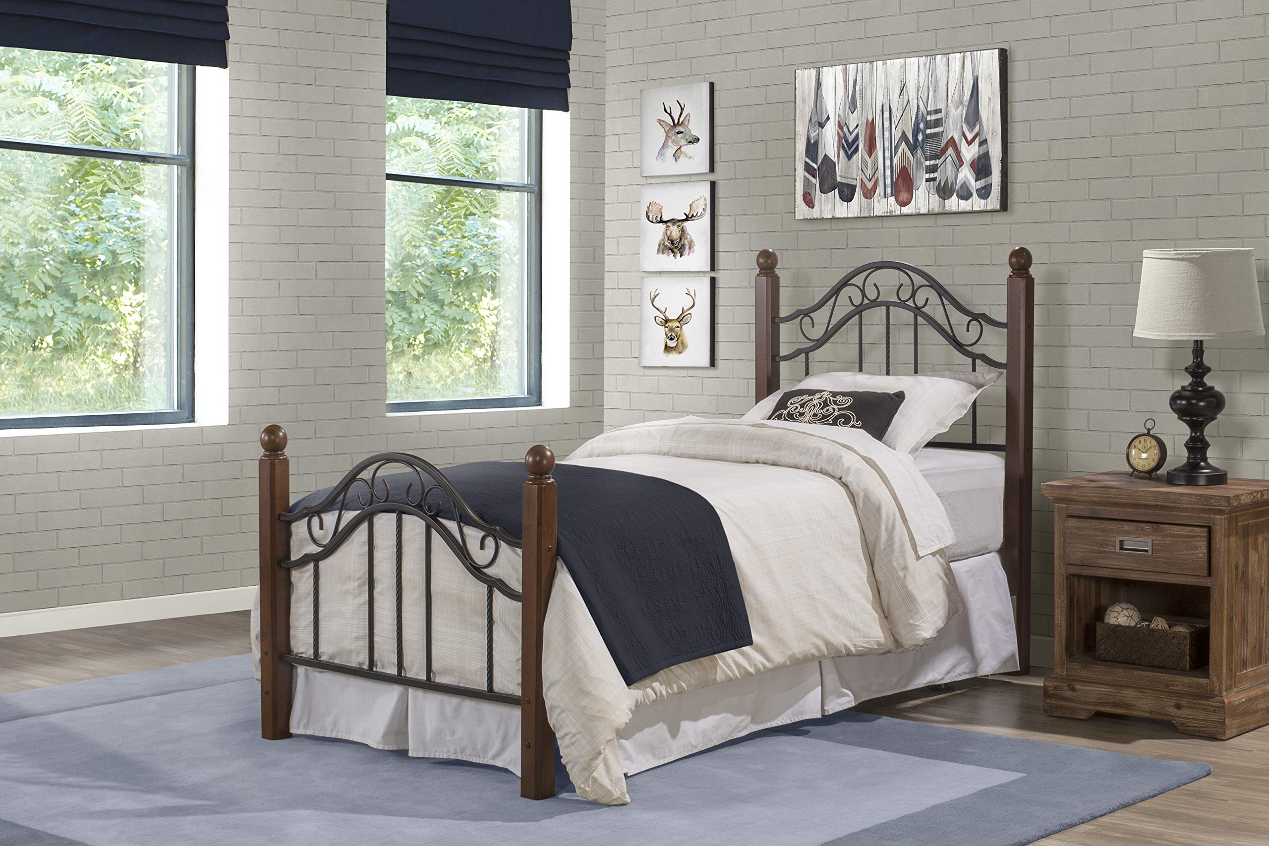 Hillsdale Furniture Madison Twin Bed Frame with Rails - Textured Black Finish for Kids, Teens & Guest Rooms | Sturdy & Stylish Bedroom Furniture