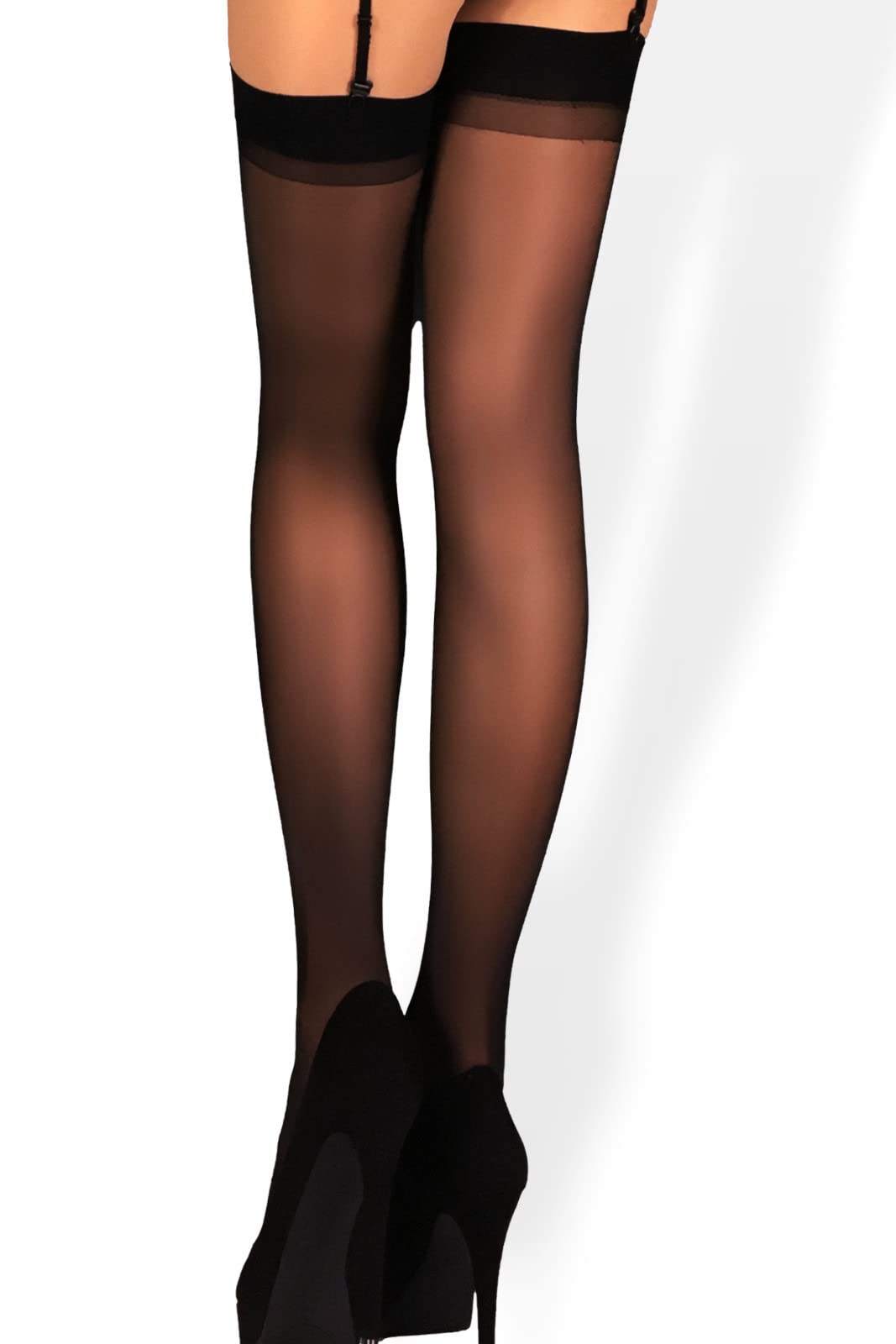 Mila Marutti Women's Sheer Thigh High Stockings for Garter Belts | Sexy Lingerie Tights - Made in EU | Perfect for Date Night, Bridal & Boudoir Photography