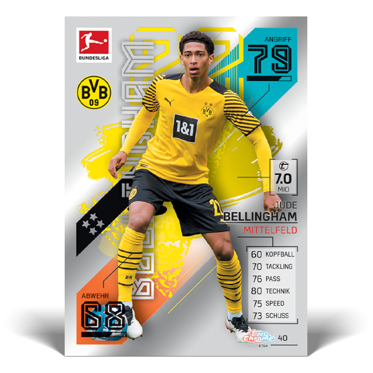 Topps Bundesliga Match Attax Chrome 2021/22 Soccer Trading Cards - Single Pack for Collectors & Fans | Perfect for Trading, Gifts & Display