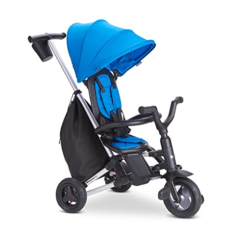 Joovy Tricycoo UL Kids Tricycle - Foldable Push Trike with Reversible Seat, 8 Adjustable Stages, Blue | Perfect for Toddler Outdoor Play, Park Rides & Learning to Pedal