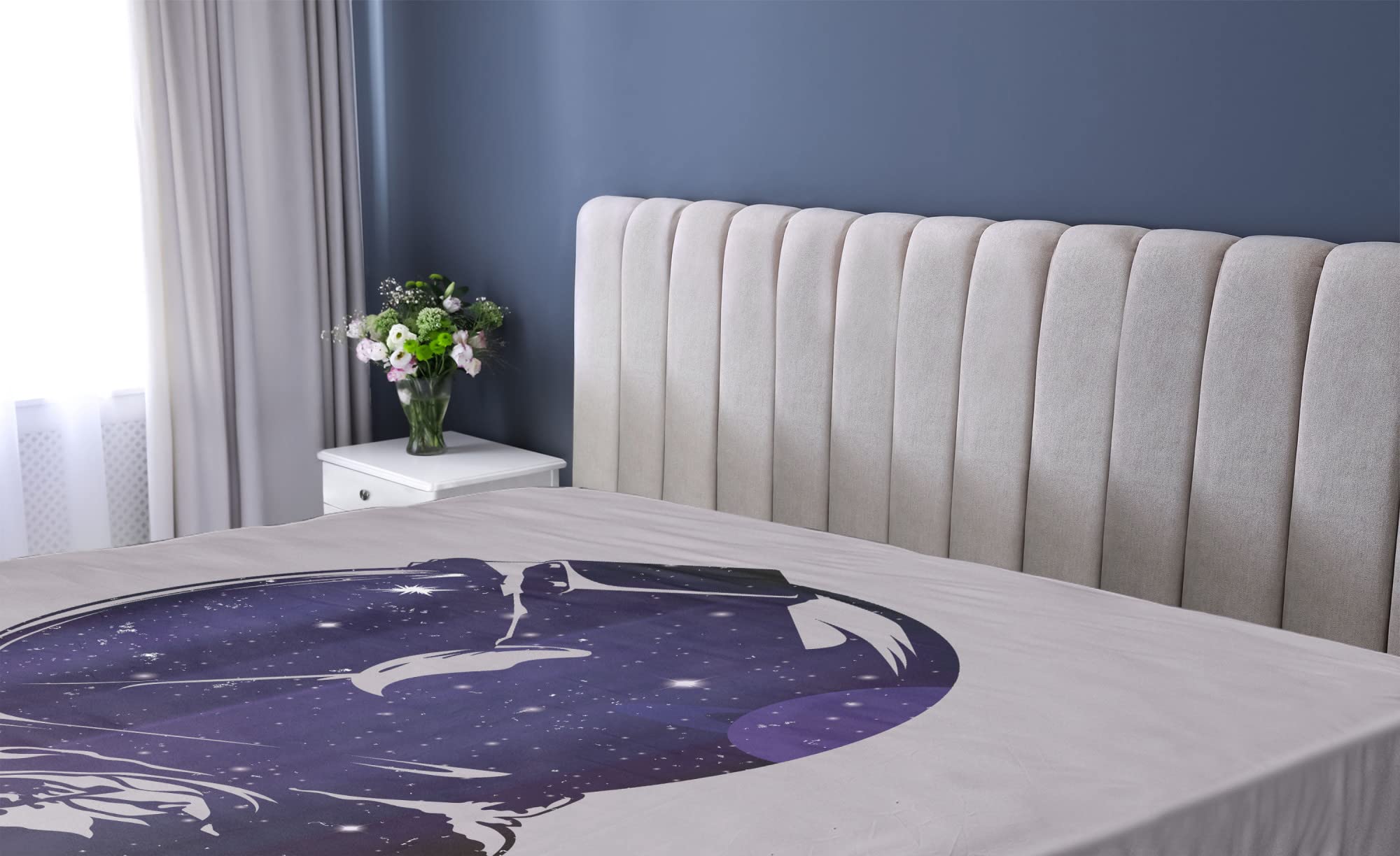 Ambesonne Outer Space Fitted Sheet - Astronaut & Star Cluster Celestial Design, Deep Pocket Elastic Bed Cover for Twin Size (Pink Purple) | Perfect for Kids' Rooms, Space-Themed Bedrooms & Sci-Fi Decor