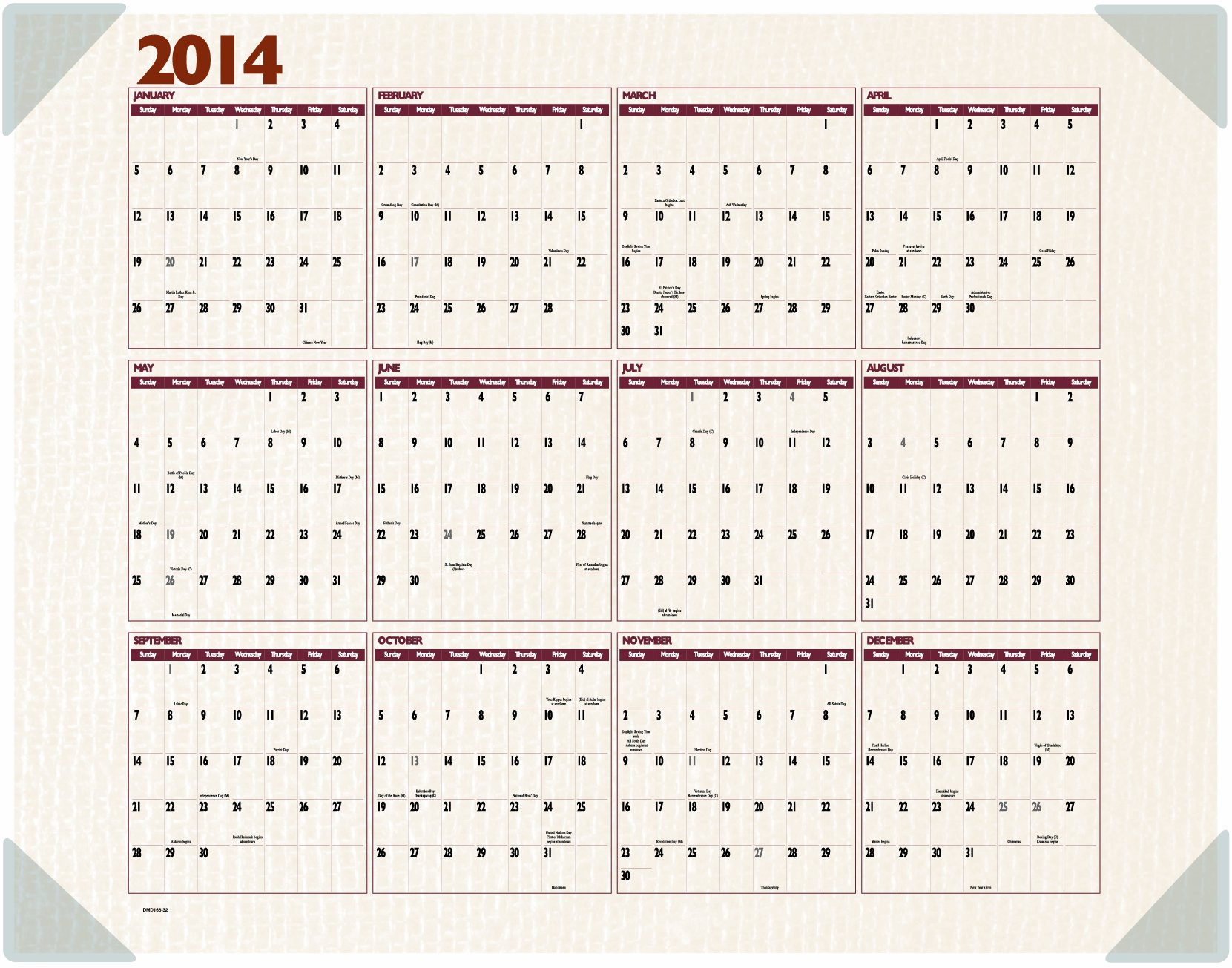 AT-A-GLANCE 2014 Puppies Monthly Desk Pad Calendar, 22 x 17 Inches - DMD166-32 - Perfect for Office, Home & School Organization & Planning