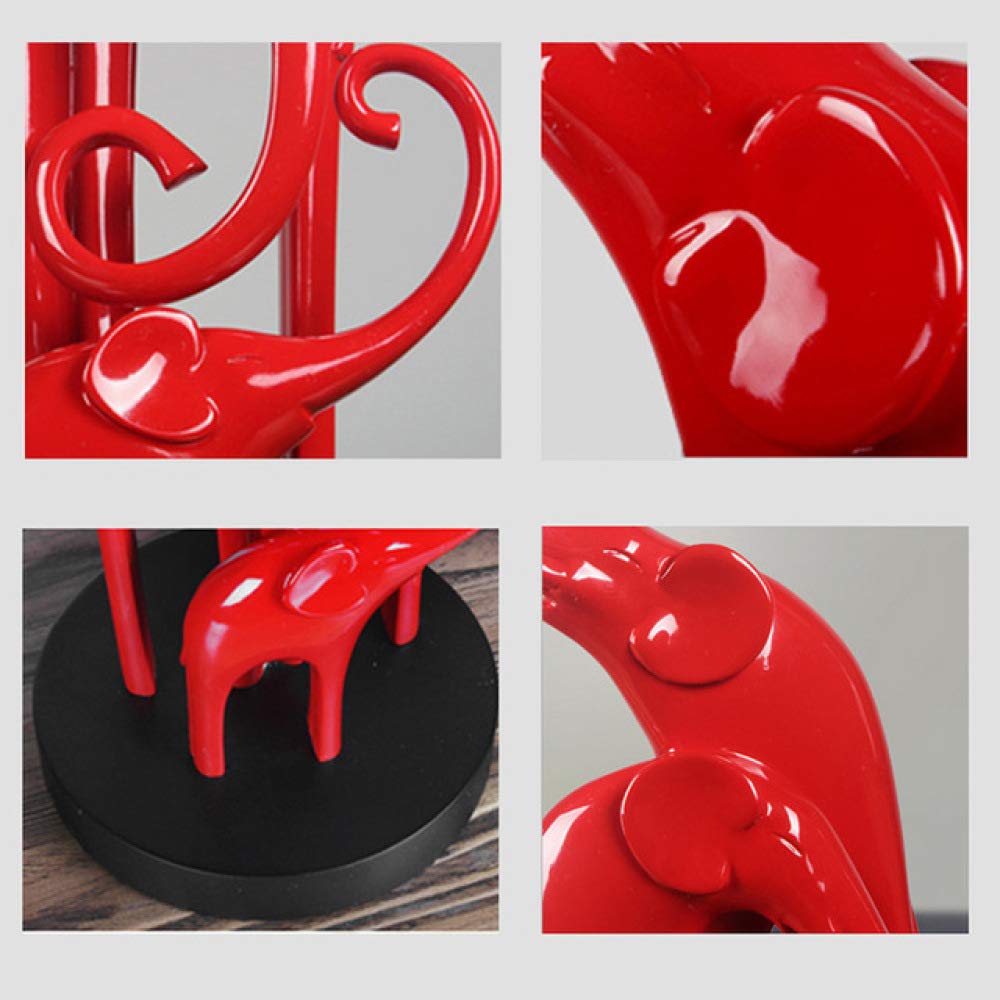 Happy Family of Three Elephant Statue - Handcrafted Resin Home Decor for Living Room, Feng Shui Gift for Housewarming & Wedding - Perfect for Shelf, Mantel & Office Desk Decor