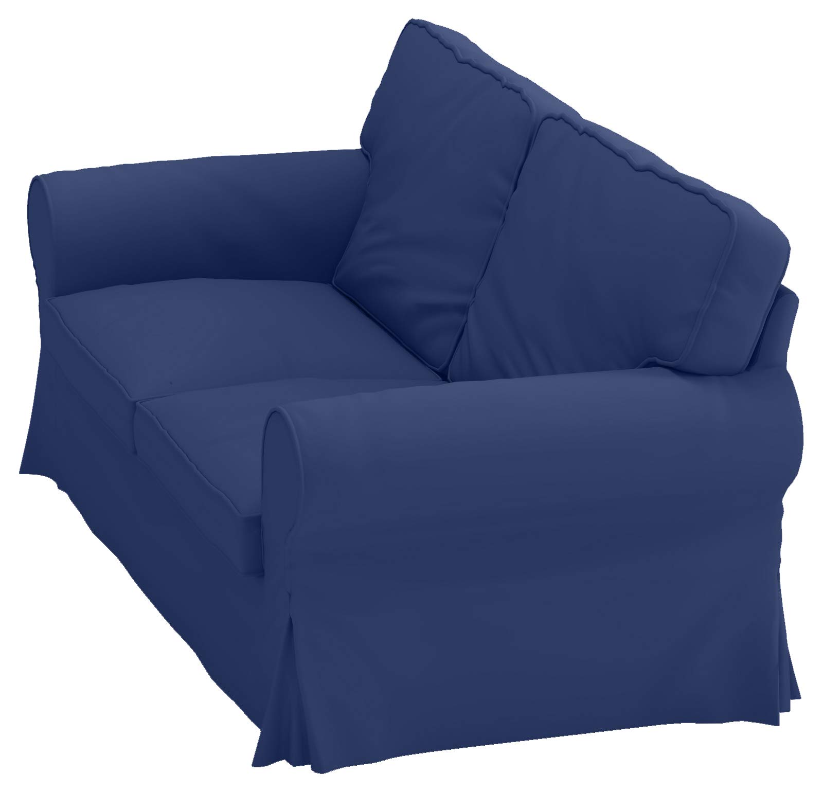 Dense Cotton Ektorp Loveseat Cover Replacement - Custom Made for IKEA Ektorp Loveseat Sofa Slipcover (Dark Blue) | Durable & Washable | Perfect for Living Room, Bedroom, or Home Office
