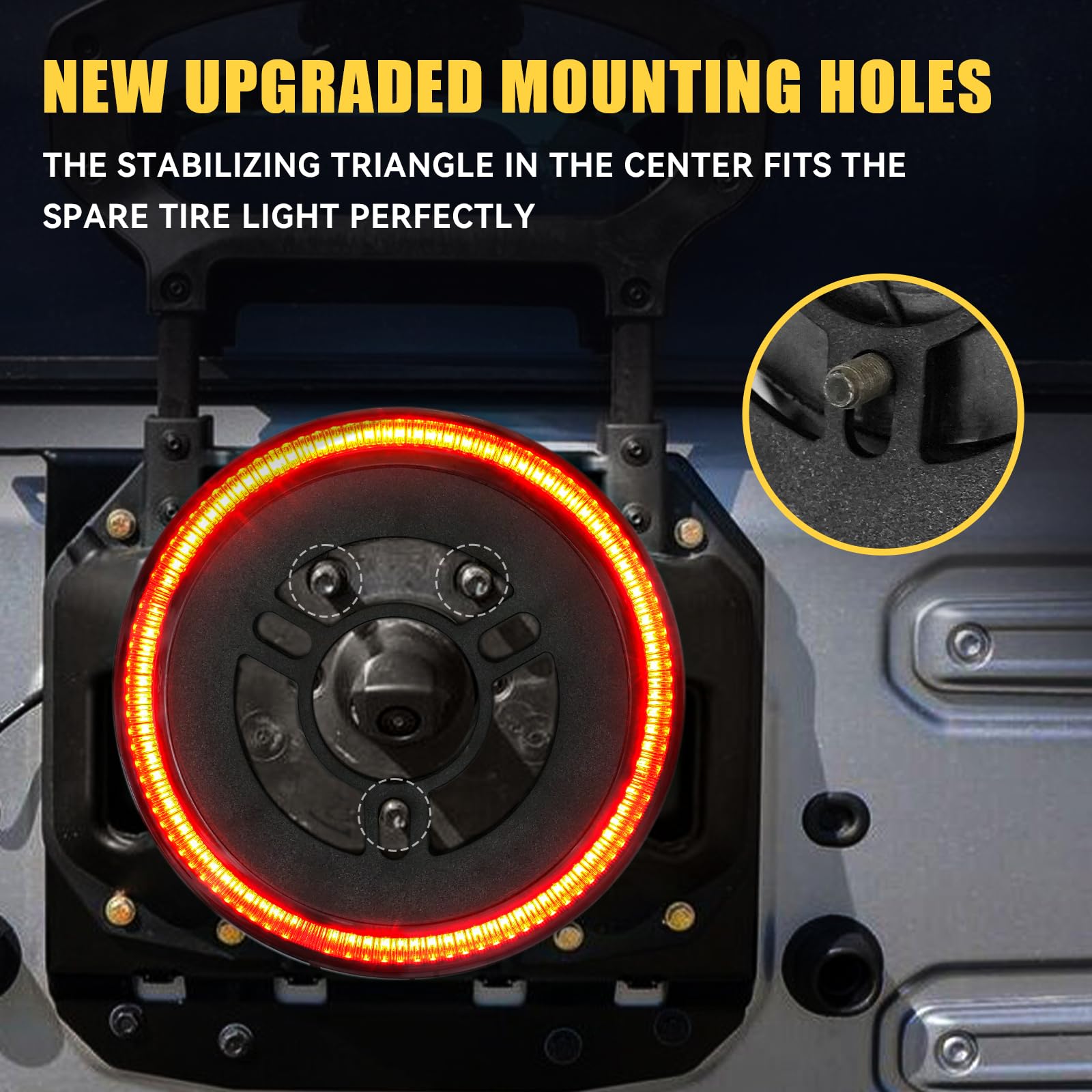 BORDAN Spare Tire LED Third Brake Light for Jeep Wrangler JL JLU (2018-2022) - Plug & Play Replacement Rear Brake Light - Enhanced Safety & Visibility for Off-Road Adventures & Night Driving