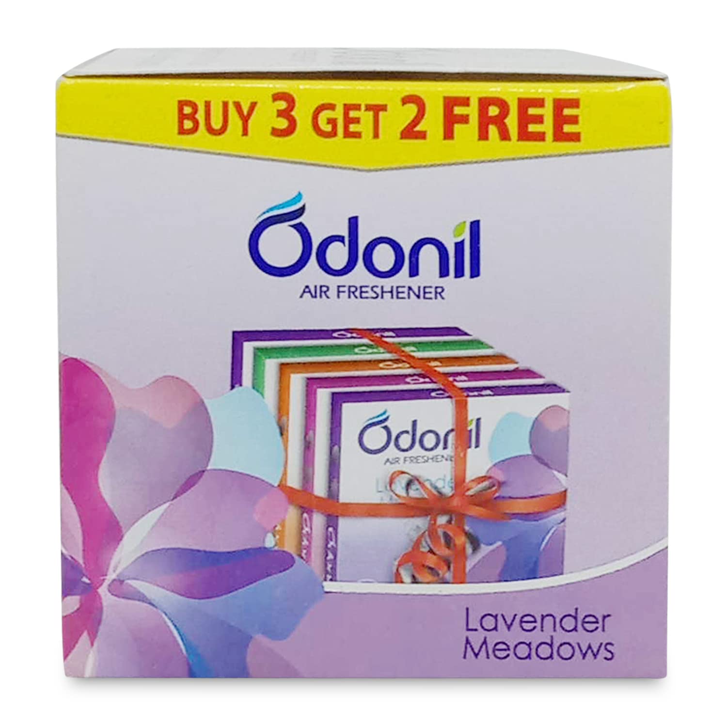 Odonil Assorted Air Freshener Blocks - 50g (Pack of 5) | Long-Lasting Fragrance for Home, Office & Car | Eliminates Odors in Bathrooms, Kitchens & Closets