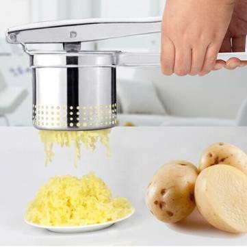 Premium Stainless Steel Potato Ricer - Manual Masher & Juicer for Vegetables, Fruits - Perfect for Making Baby Food, Smooth Purees, and Healthy Juices at Home