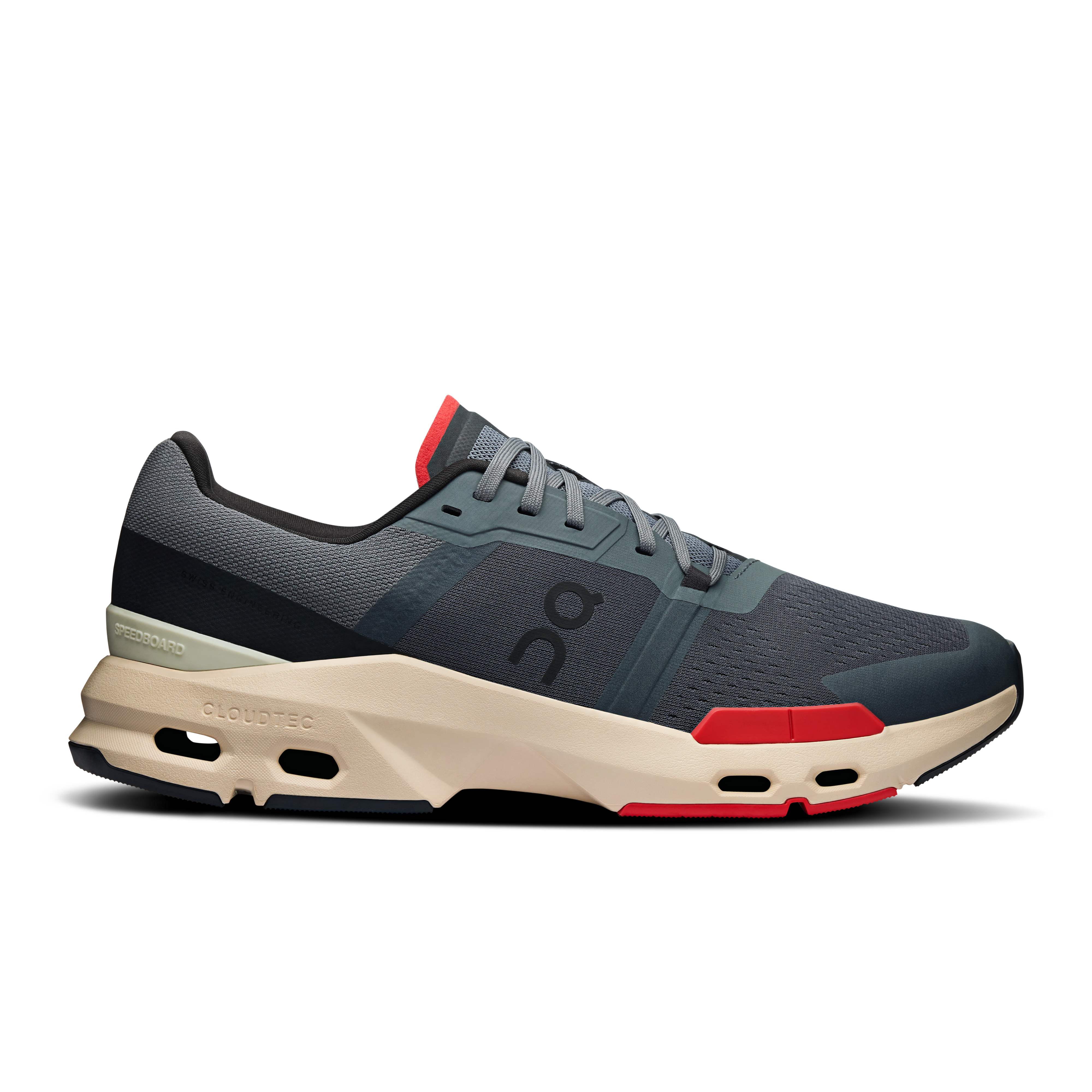 On Running Men's Cloudpulse Running Shoes - Lightweight & Breathable Sneakers for Jogging, Gym & Casual Wear (Stone/Red)