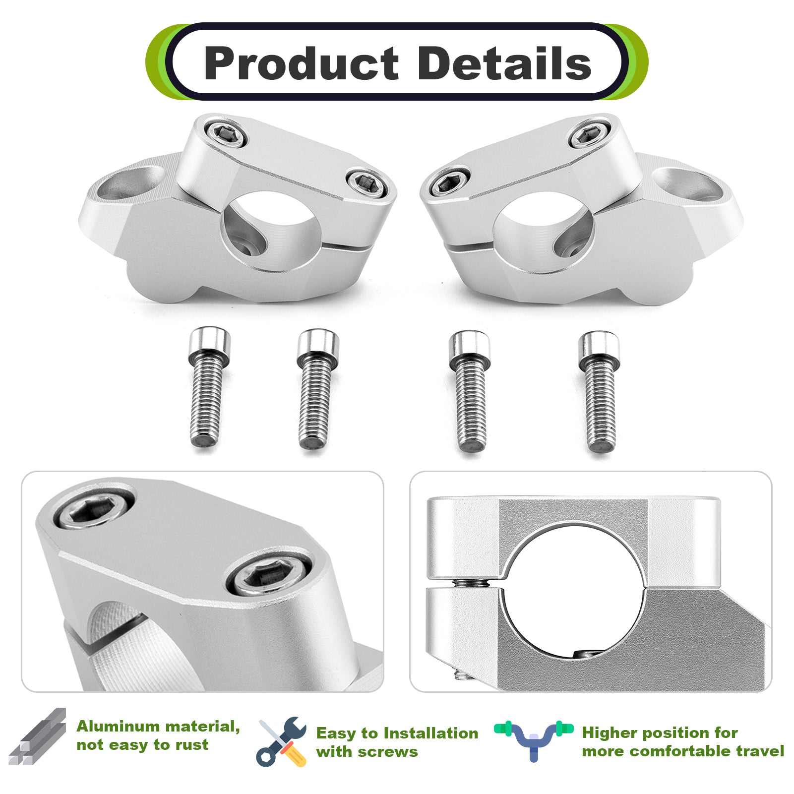 6061-T6 Aluminum Handlebar Riser - Universal Fit for 1-1/8