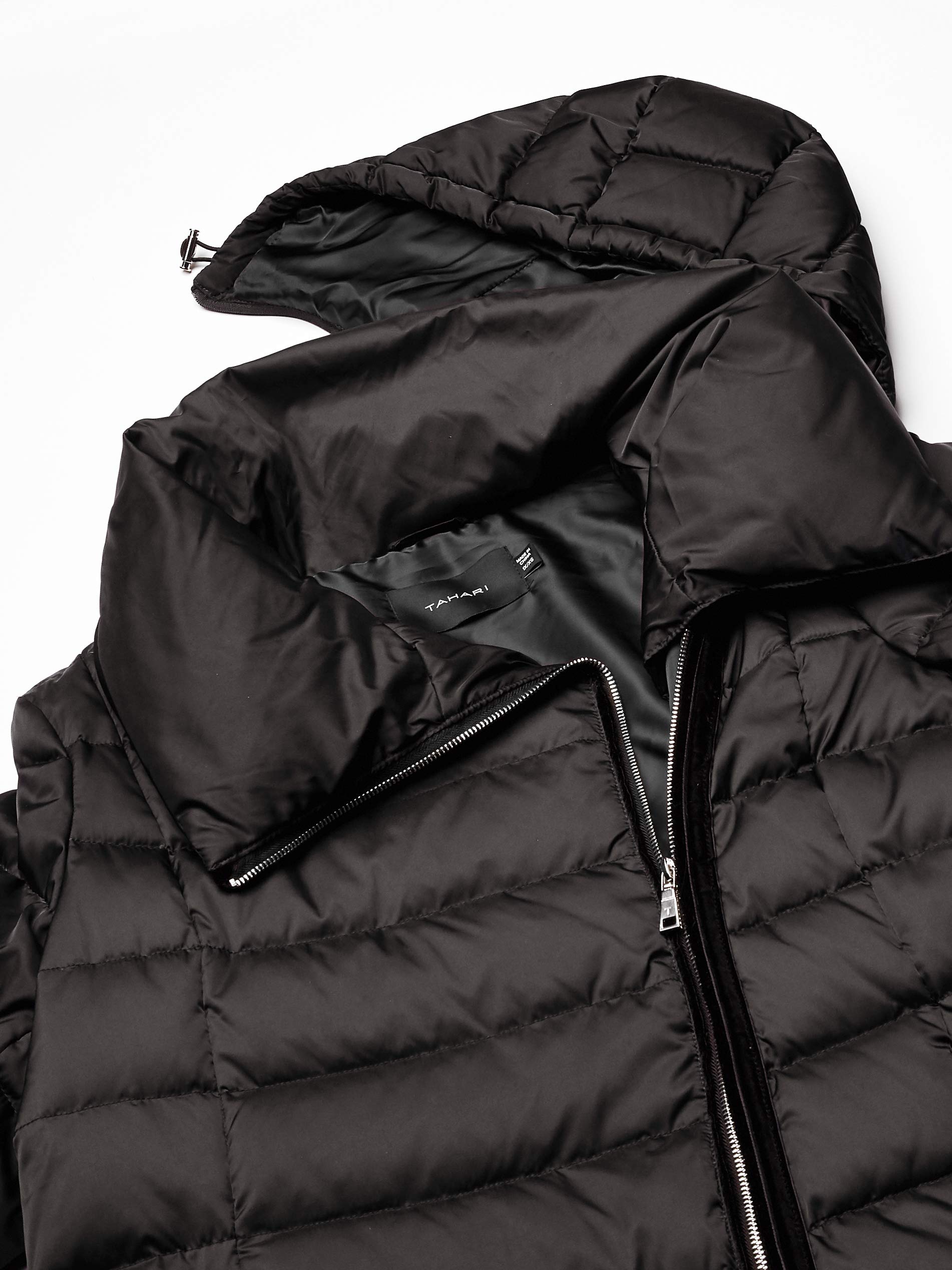 Tahari Women's Heavyweight Asymmetrical Puffer Coat - Winter Warm Down Jacket for Cold Weather, Fashionable Outerwear for Daily Wear & Outdoor Activities