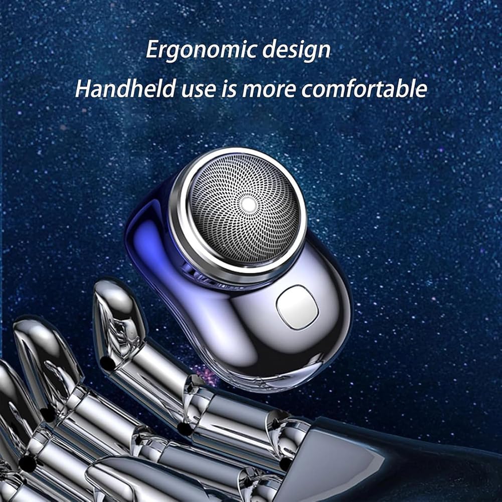 Starprout Mini Portable Electric Shaver for Men - Rechargeable Wet/Dry Travel Razor with Pocket Size Design - Perfect for Business Trips, Gym Bags & Daily Shaving (Blue)