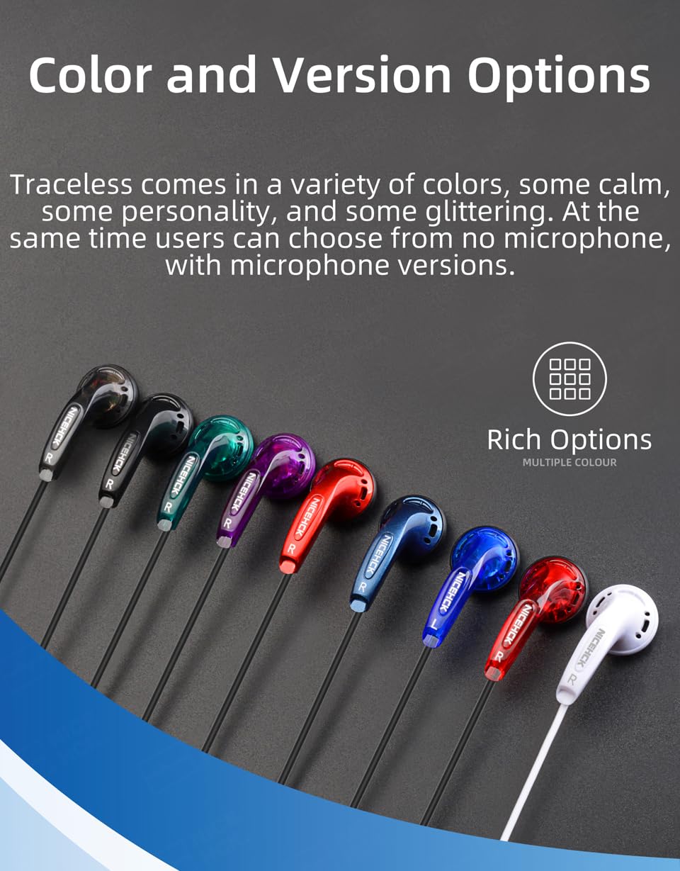 Yuandao 3.5mm Wired Earbuds - HiFi Audiophile Earphones with Deep Bass, No Mic, Stereo Sound | Compatible with iPhone, Android, PC, MacBook, Laptop, Tablet | Perfect for Music, Gaming & Work | 5-Year Warranty