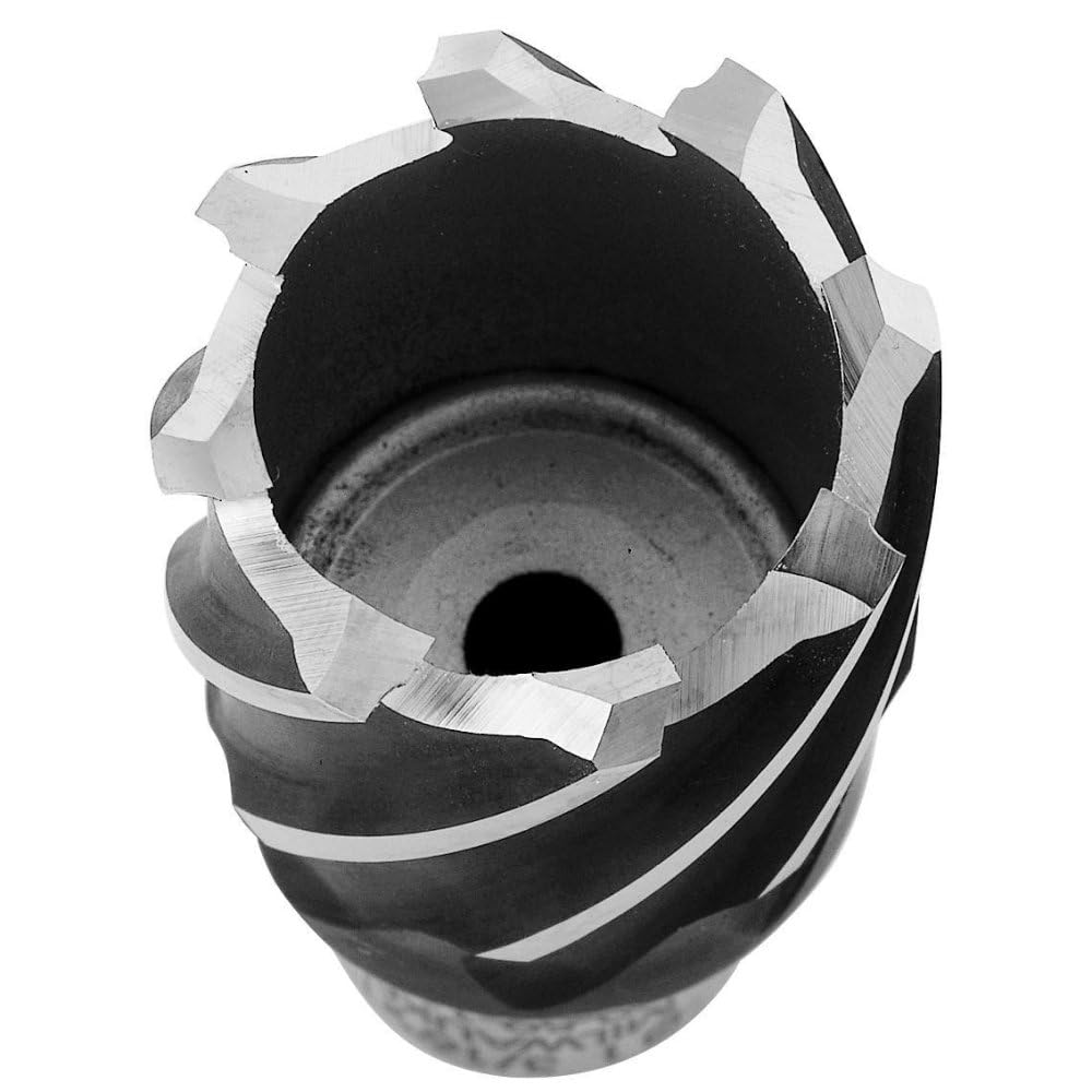 High-Speed Steel (HSS) Annular Cutter - 9/16 Inch Shank, 1 Inch Cutting Depth - Perfect for Metal Drilling, Fabrication, and Industrial Applications