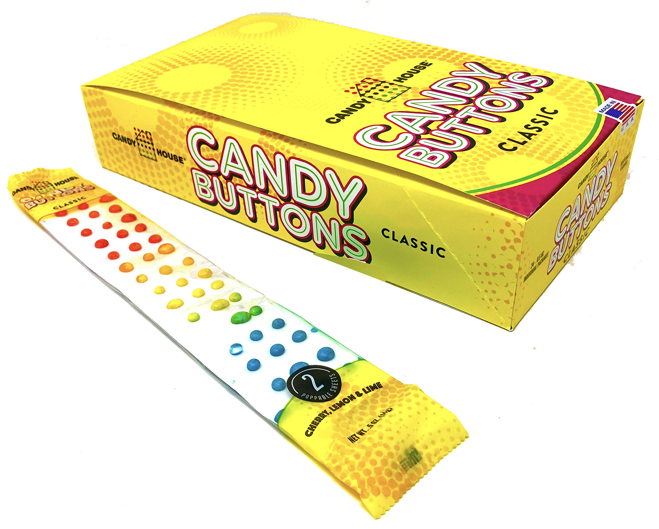 Tru Inertia House Retro Candy Buttons (24-Pack) - Colorful Candy Dots for Parties, Baking Decorations & Nostalgic Treats - Perfect for Birthday Celebrations, Office Snacks and Sweet Gifts