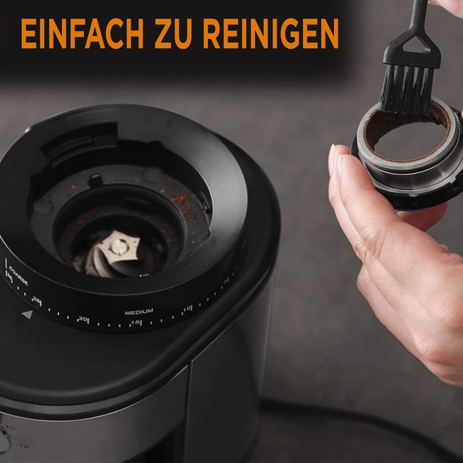Premium Electric Burr Coffee Grinder - Conical Bean Grinder with 30 Adjustable Settings for 2-12 Cups (Silver & Black) - Perfect for Espresso, French Press & Drip Coffee Makers at Home or Office