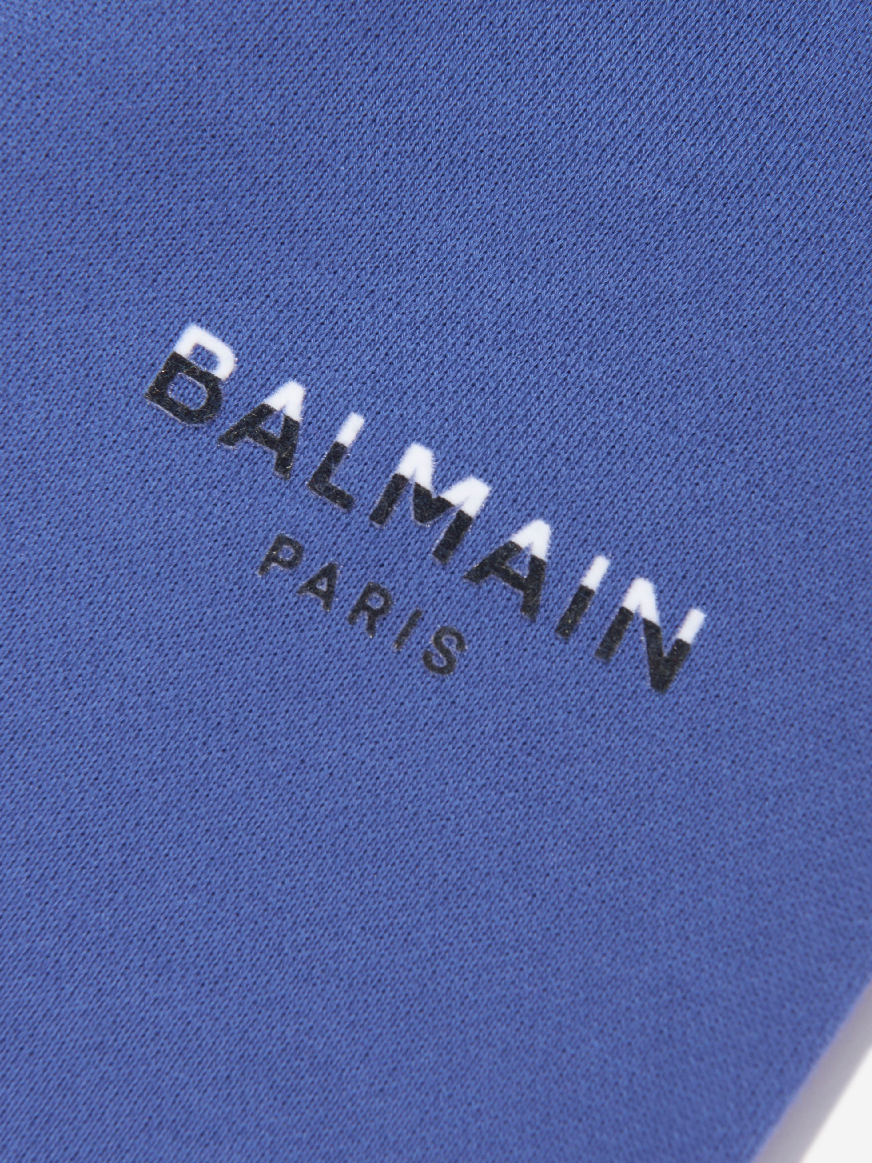 Balmain Baby Boys Logo Joggers - Blue Cotton Jogging Pants for Toddlers | Comfortable Casual Wear for Playdates & Outings