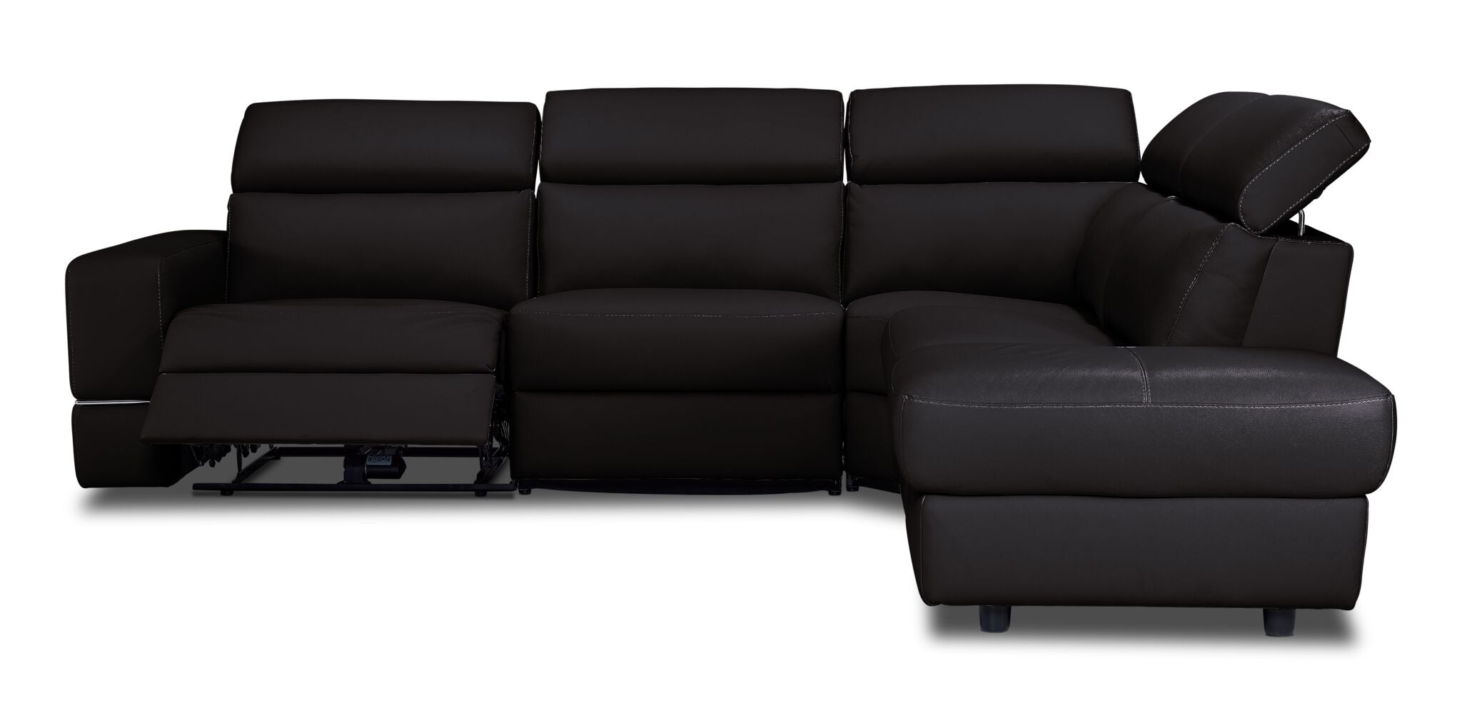 Bianca 3-Piece Power Reclining Sectional Sofa with Right-Facing Chaise in Chocolate Brown - Perfect for Living Room, Home Theater & Family Gatherings