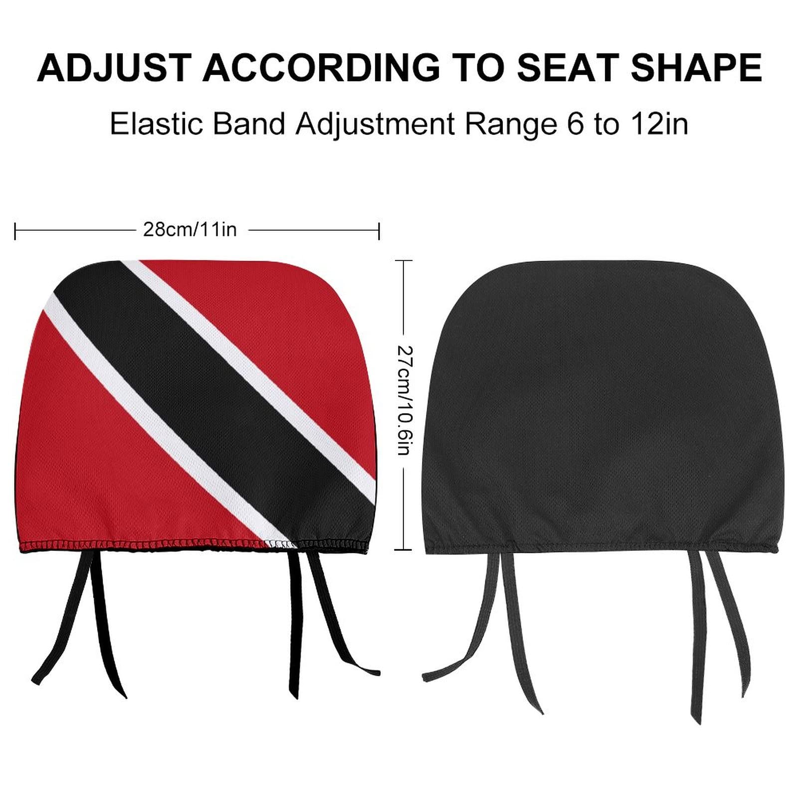 Trinidad and Tobago Flag Car Headrest Cover - Washable Protective Seat Accessory for Cars, SUVs & Trucks - Perfect for Travel, Sports Events & National Pride Decoration