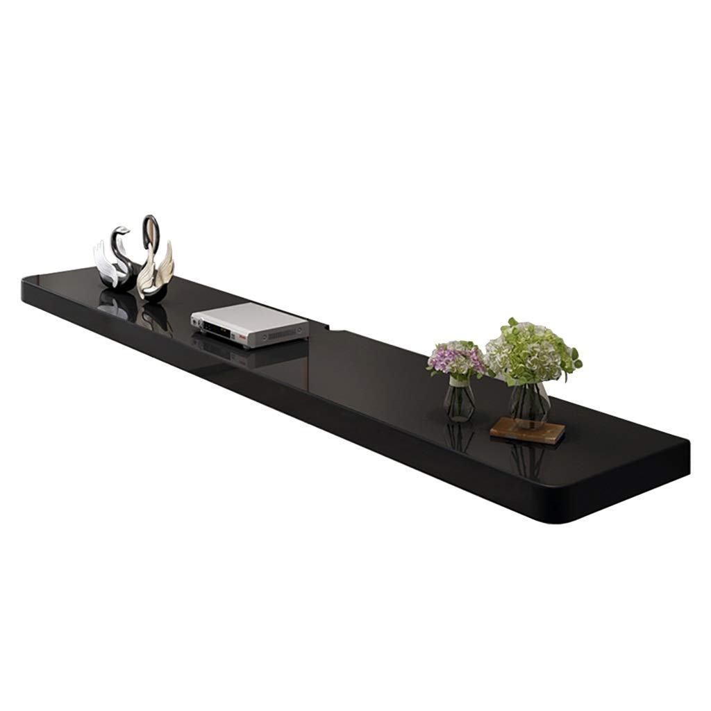 JF-TVQJ Solid Wood TV Wall Partition Shelf - Black/White Wall-Mounted Entertainment Unit for Living Room - Set-Top Box & Decor Storage (3 Sizes: 120x23x3.5cm) - Perfect for Modern Home Theater & Space-Saving Organization