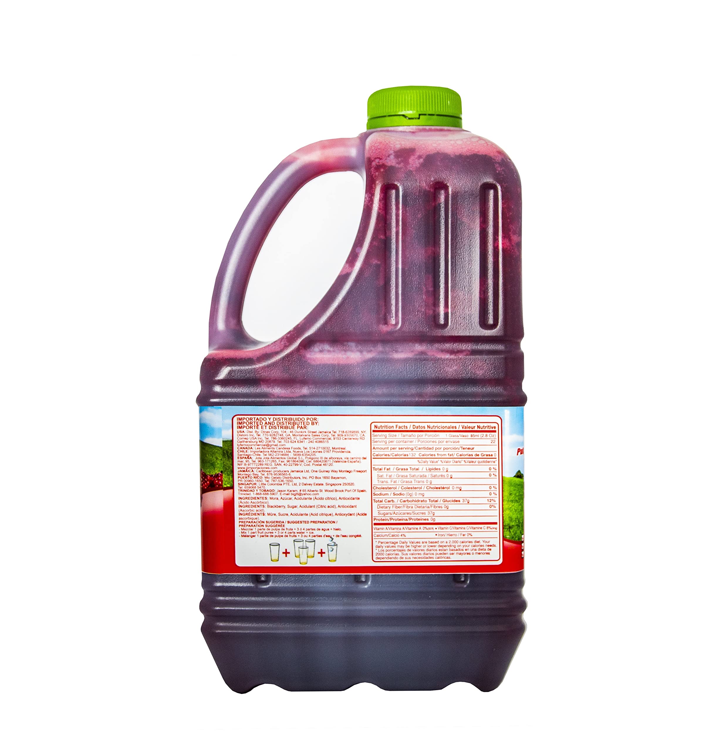 Organic Blackberry Fruit Pulp - 64 Fl Oz - 100% Real Fruit for Juices, Smoothies, Cocktails & Desserts - Perfect for Homemade Drinks, Baking & Healthy Snacks - Gluten-Free & Vegan-Friendly