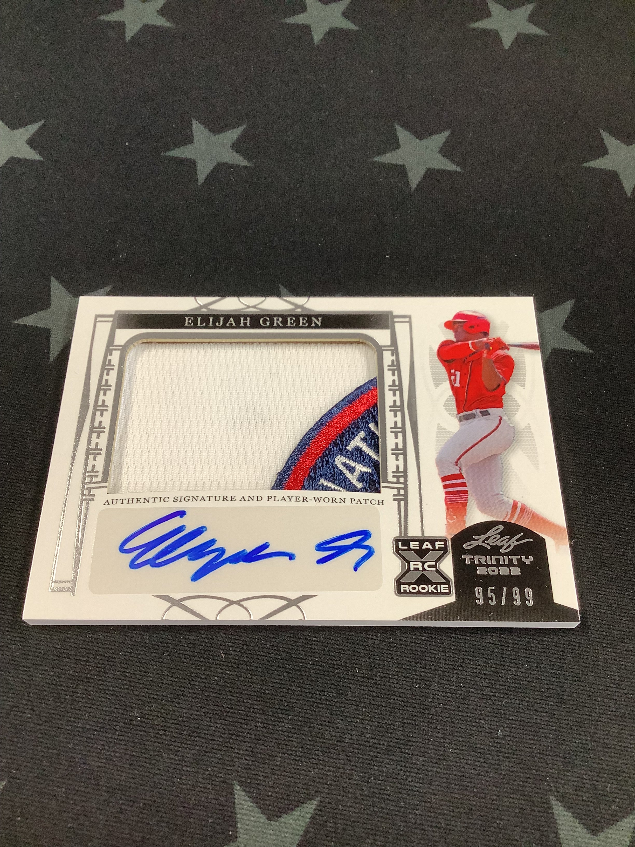 2022 Leaf Trinity Baseball Elijah Green Rookie Patch Autograph /99 - Collectible Trading Card for Sports Memorabilia & Investment