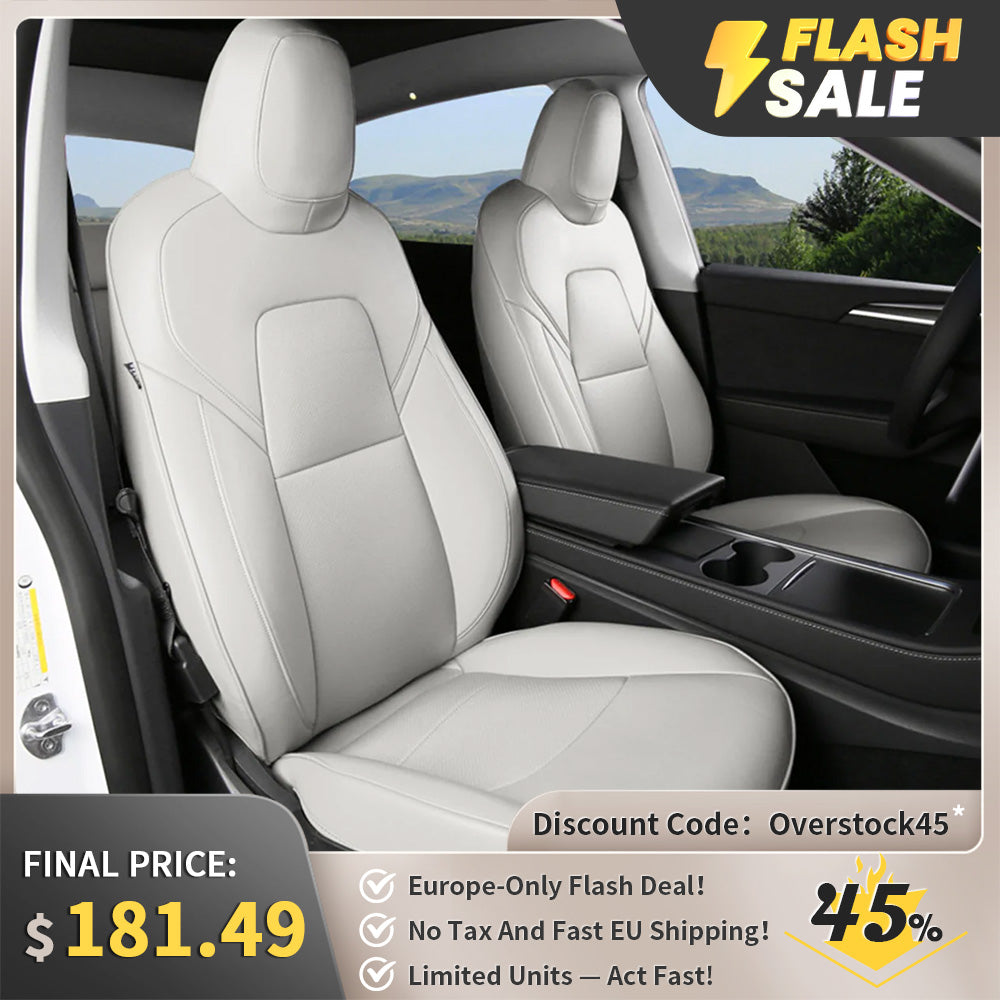 Premium Custom Fit Tesla Seat Covers for Model 3 & Model Y (2017-2025) - Waterproof, Anti-Slip & Breathable - Enhanced Comfort & Interior Protection - Perfect for Road Trips, Daily Commute & Family Travel