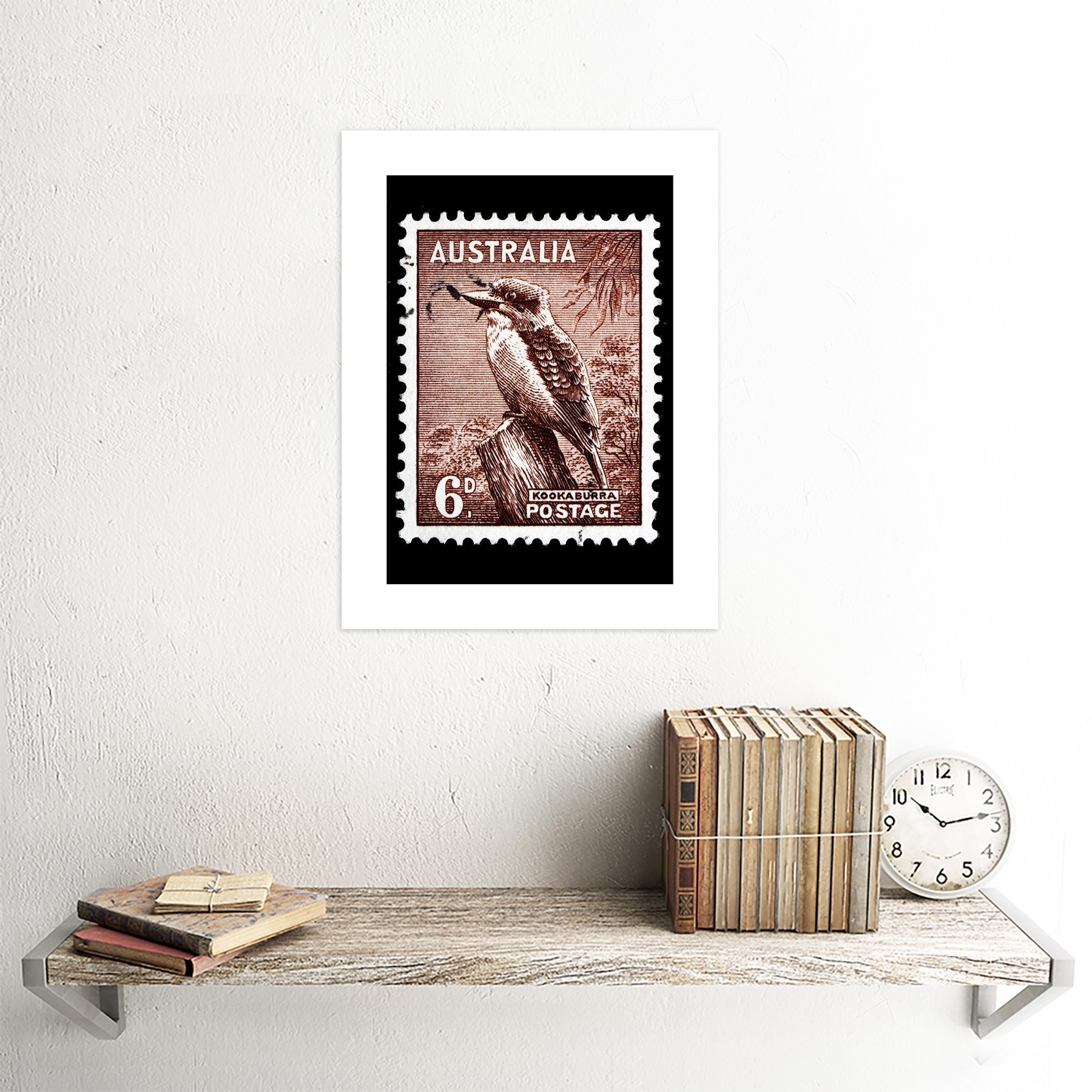 Authentic Australia Kookaburra Bird Art Print Picture - Premium Stamp Collectible B12X8911 - Perfect for Home Decor, Gift Ideas & Stamp Collectors